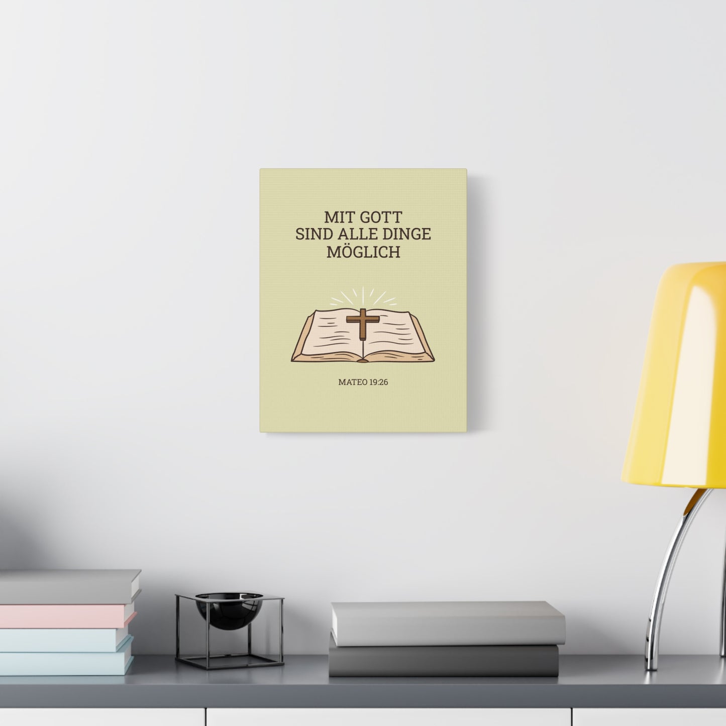 Scripture Walls Mateo 19:26 German Bible Verse Canvas Christian Wall Art Ready to Hang Unframed