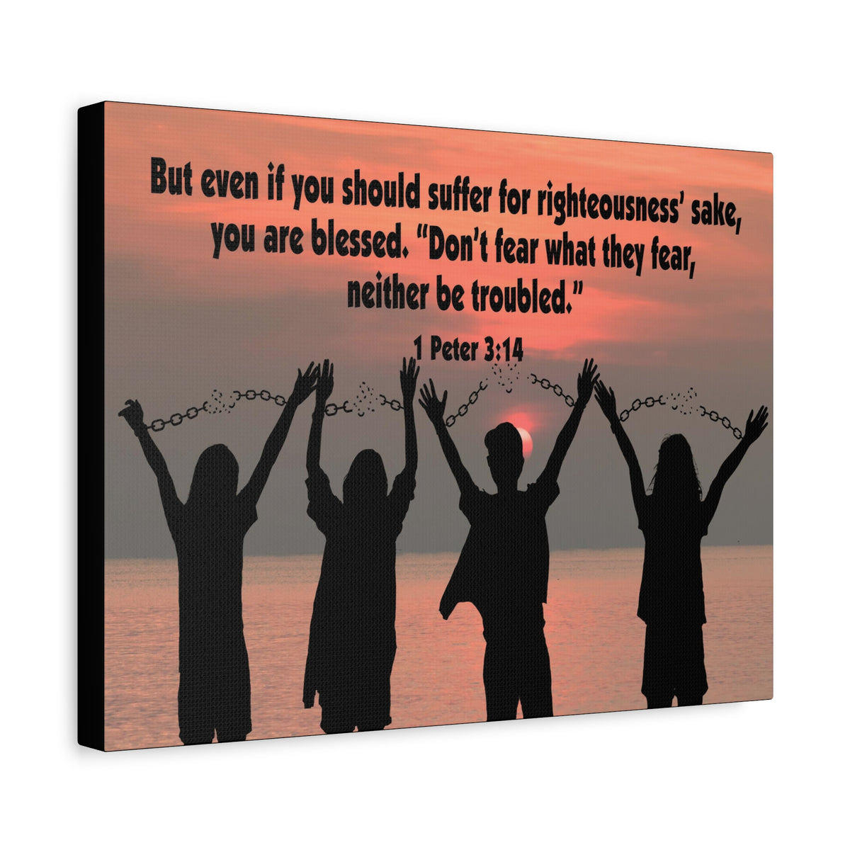 Scripture Canvas Don't Fear What They Fear 1 Peter 3:14 Christian Wall Art Bible Verse Print Ready to Hang