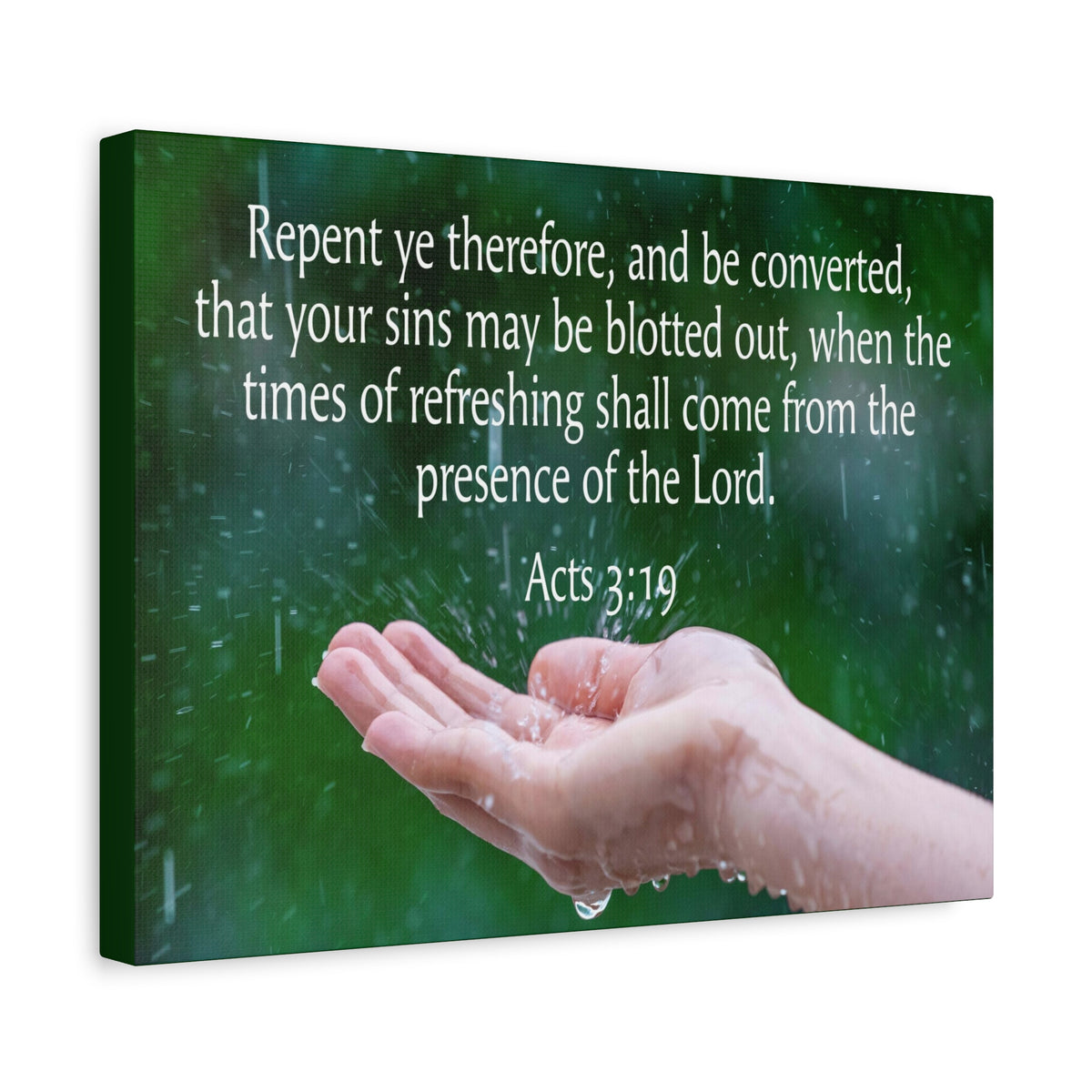 Scripture Canvas The Presence of The Lord Acts 3:19 Christian Wall Art Bible Verse Print Ready to Hang