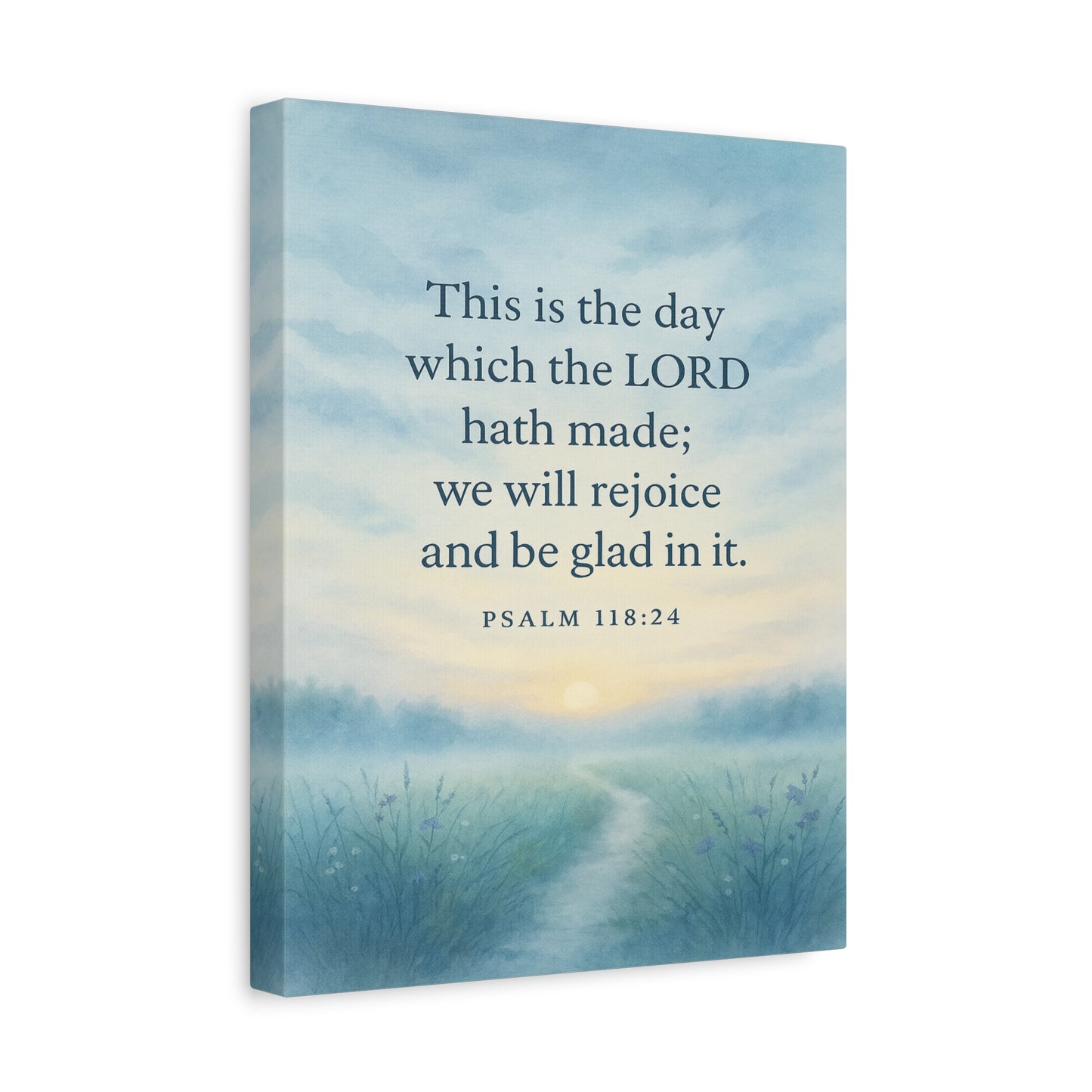 Bible Verse Canvas Psalm 118:24 Christian Home Décor Wall Art Scripture Ready to Hang Faith Print