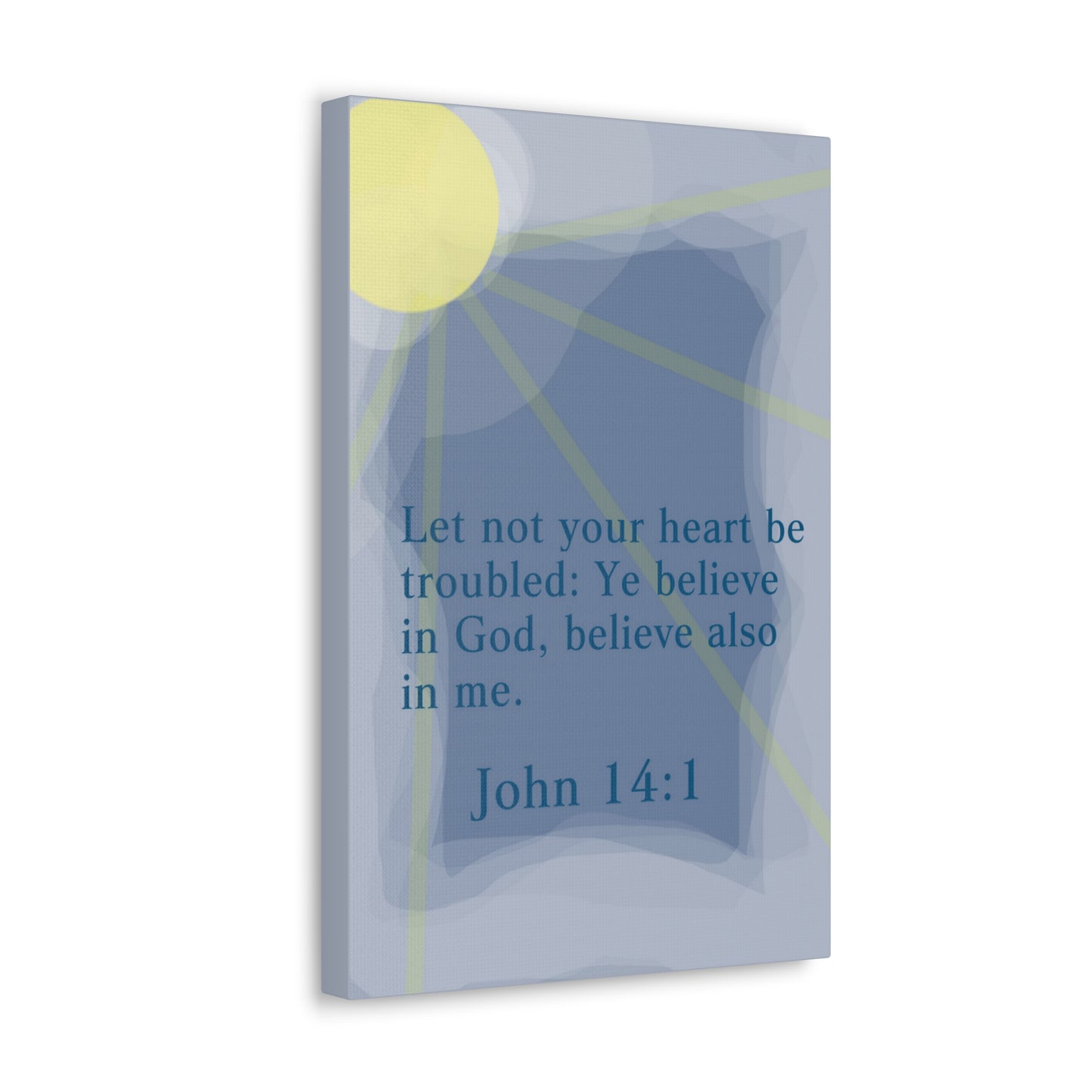 Ye Believe In God John 14:1 Bible Verse Canvas Christian Wall Art Ready to Hang