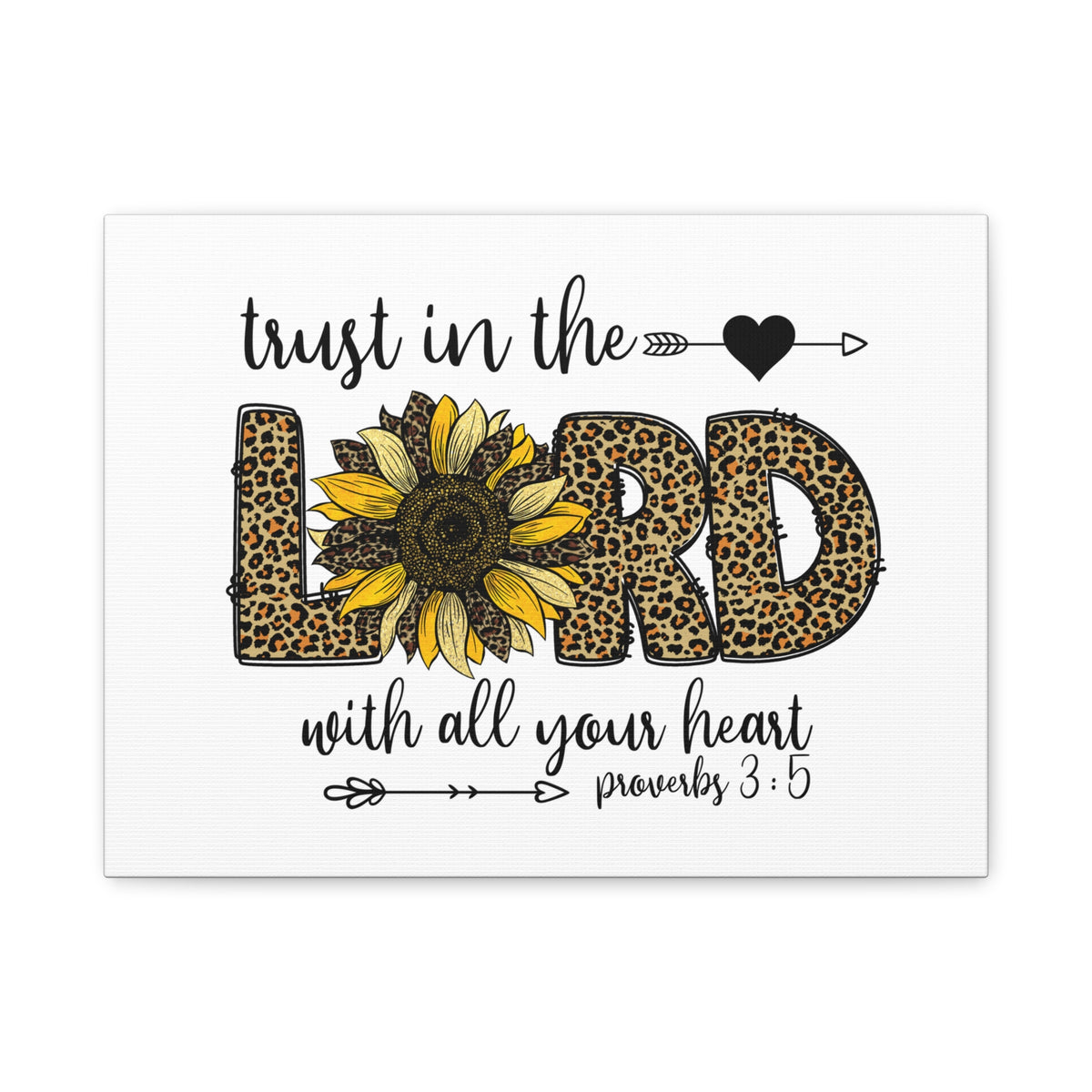 Scripture Canvas Trust In The Lord Leopard Proverbs 3:5 Christian Wall Art Bible Verse Print Ready to Hang