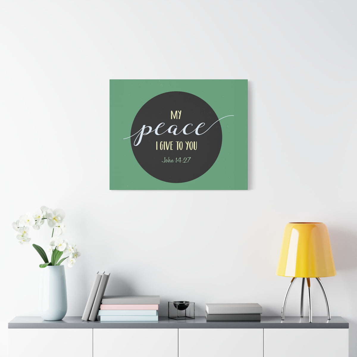 Scripture Canvas My Peace I Give To You John 14:27 Christian Wall Art Bible Verse Print Ready to Hang