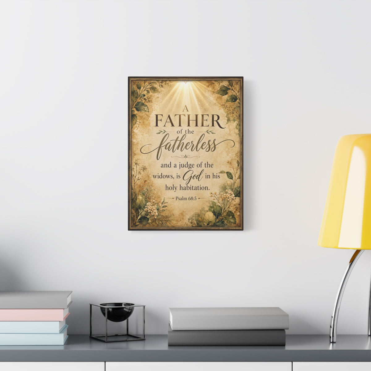 Scripture Walls Widows Advocate Dark Psalm 68:5 Christian Wall Art Bible Verse Print Ready to Hang