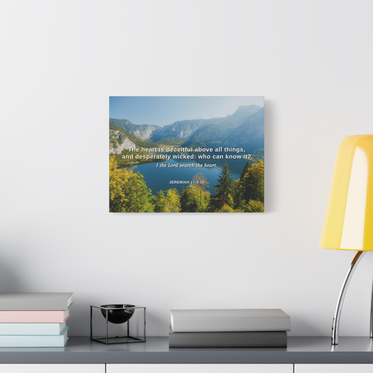 Scripture Canvas Above All Things Jeremiah 17:9 Christian Wall Art Bible Verse Print Ready to Hang