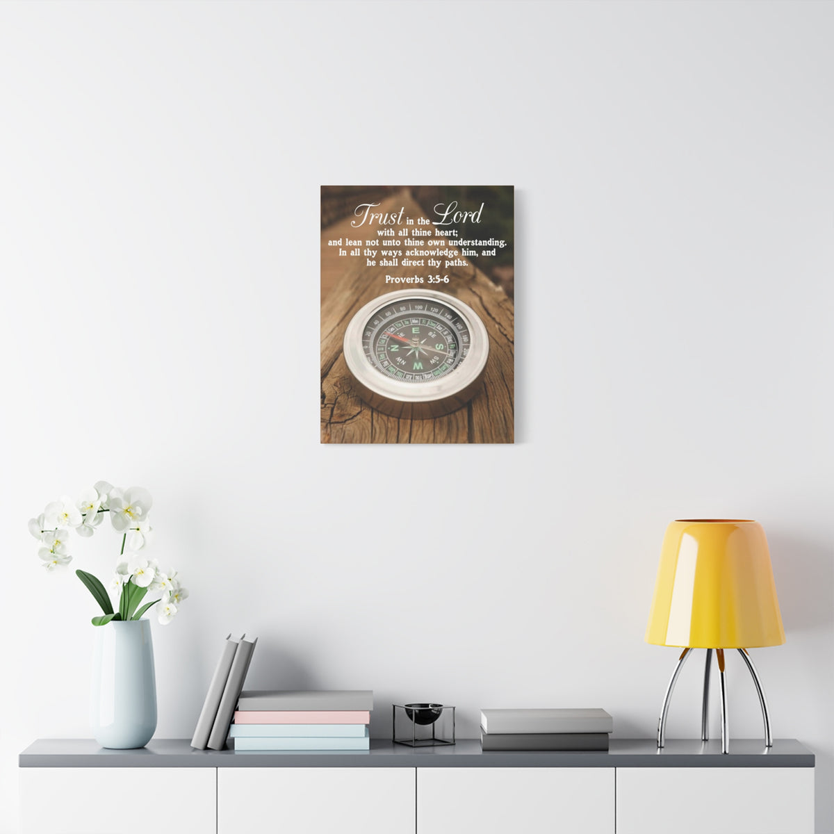 Scripture Canvas Direct Thy Paths Proverbs 3:5-6 Christian Wall Art Bible Verse Print Ready to Hang