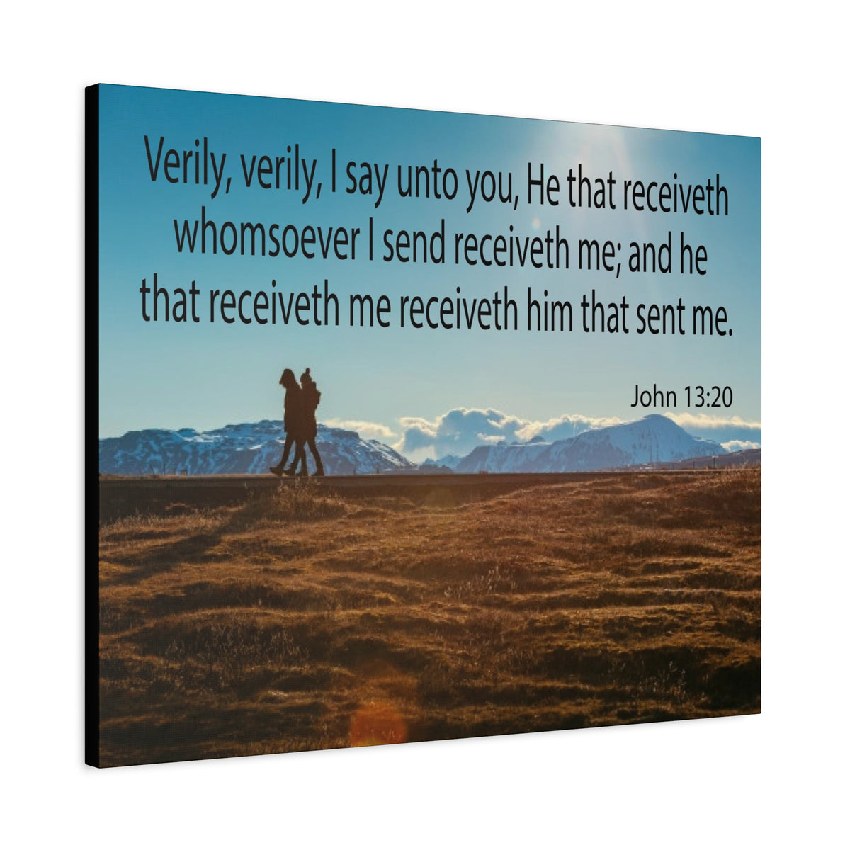 Scripture Canvas I Say Unto You John 13:20 Christian Wall Art Bible Verse Print Ready to Hang
