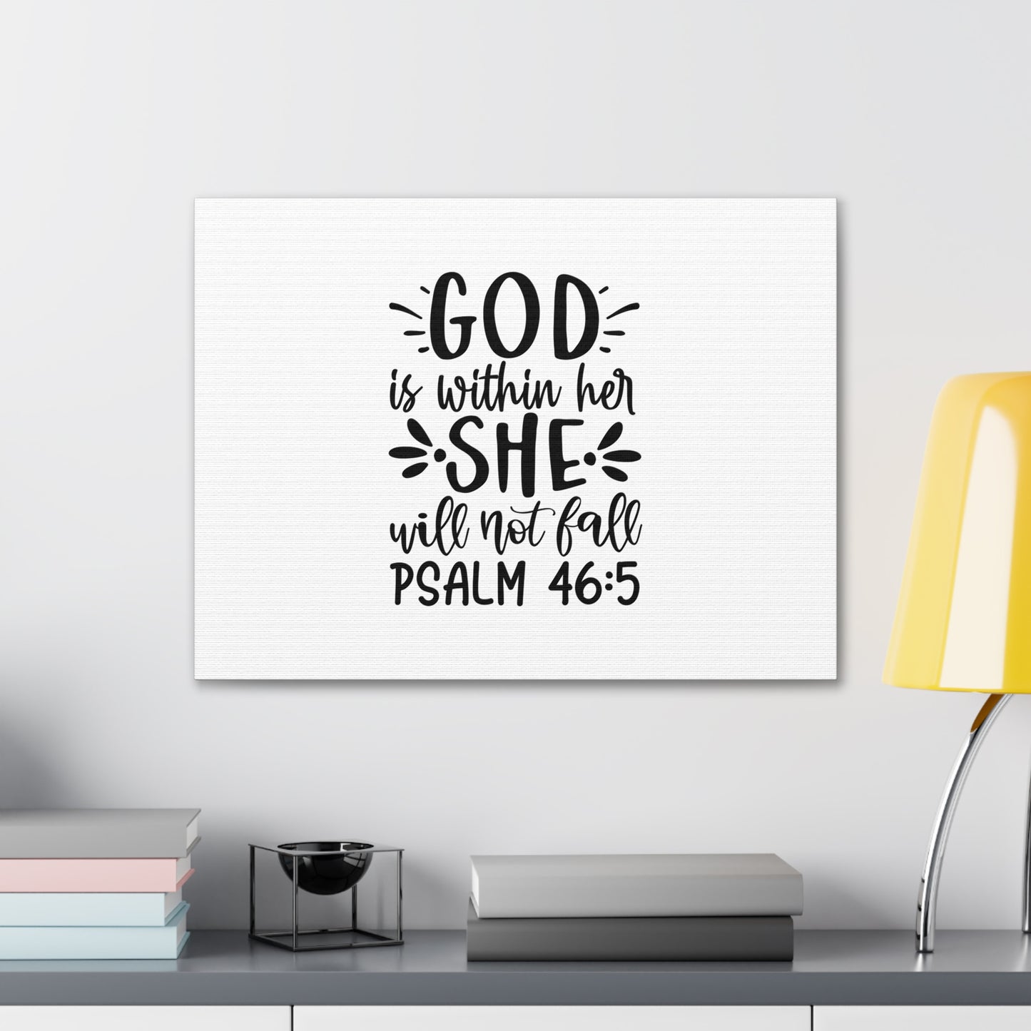 Will Not Fall Psalm 46:5 Christian Wall Art Bible Verse Print Ready to Hang