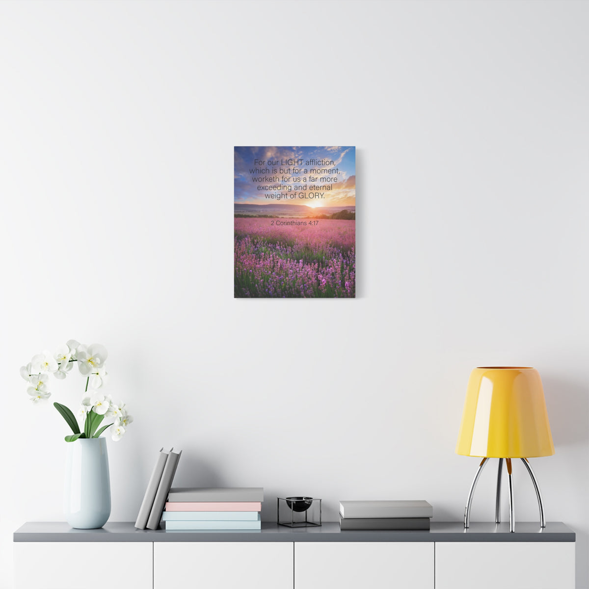 Scripture Canvas Eternal Glory 2 Corinthians 4:17 Christian Wall Art Bible Verse Print Ready to Hang