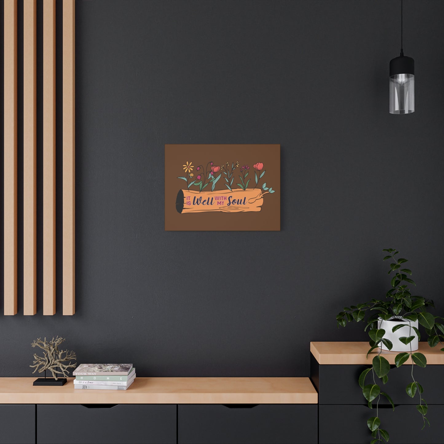 Scripture Canvas With My Soul Flower Psalm 42:7 Christian Wall Art Bible Verse Print Ready to Hang
