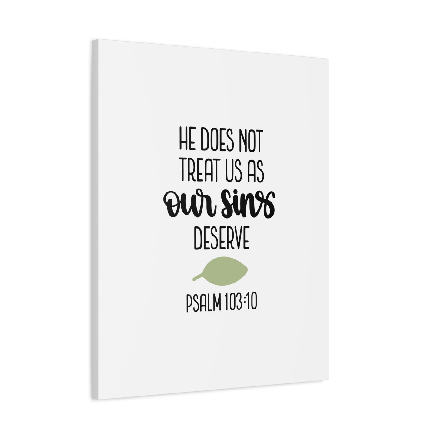 Scripture Canvas Our Sins Psalm 103:10 Christian Wall Art Bible Verse Print Ready to Hang