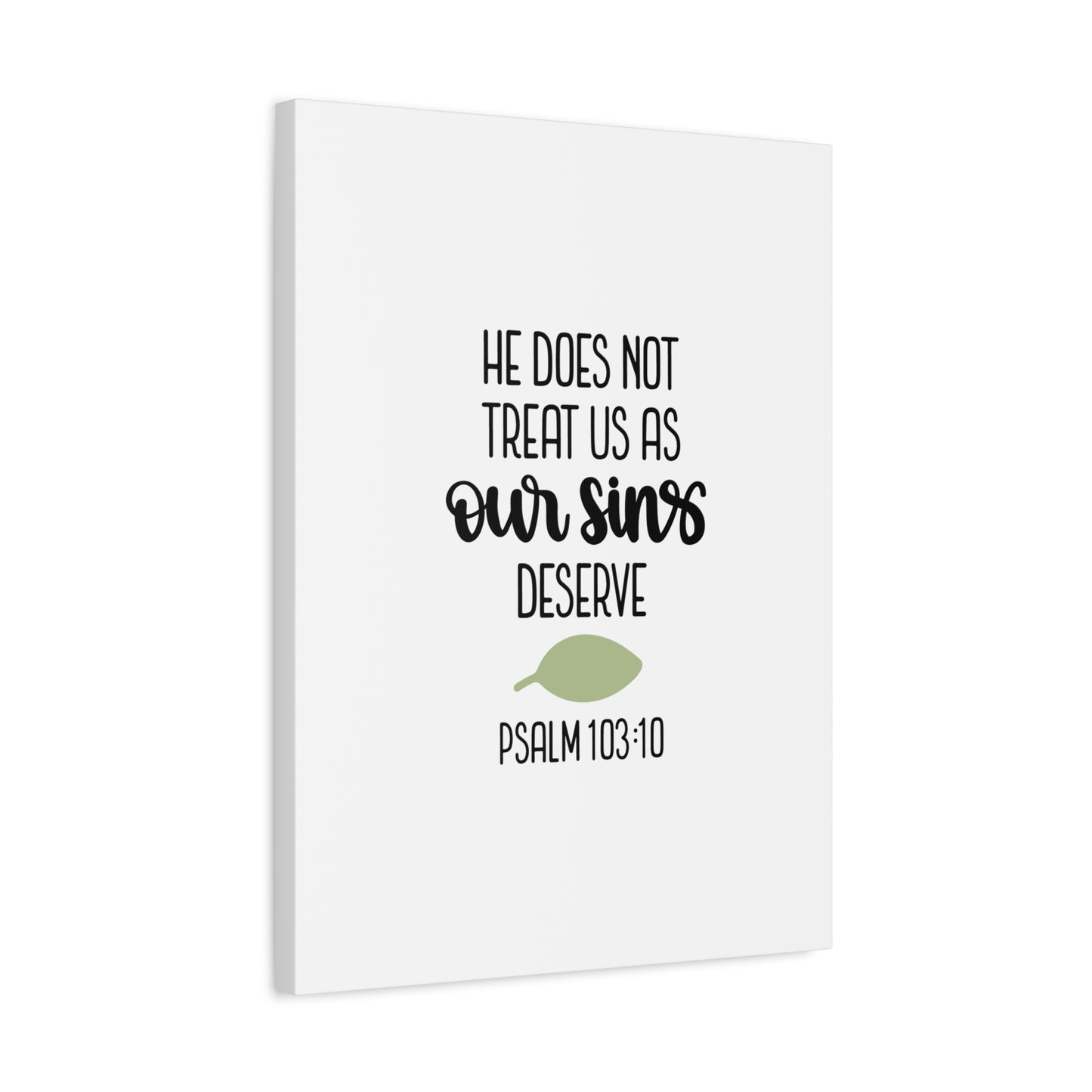 Scripture Canvas Our Sins Psalm 103:10 Christian Wall Art Bible Verse Print Ready to Hang