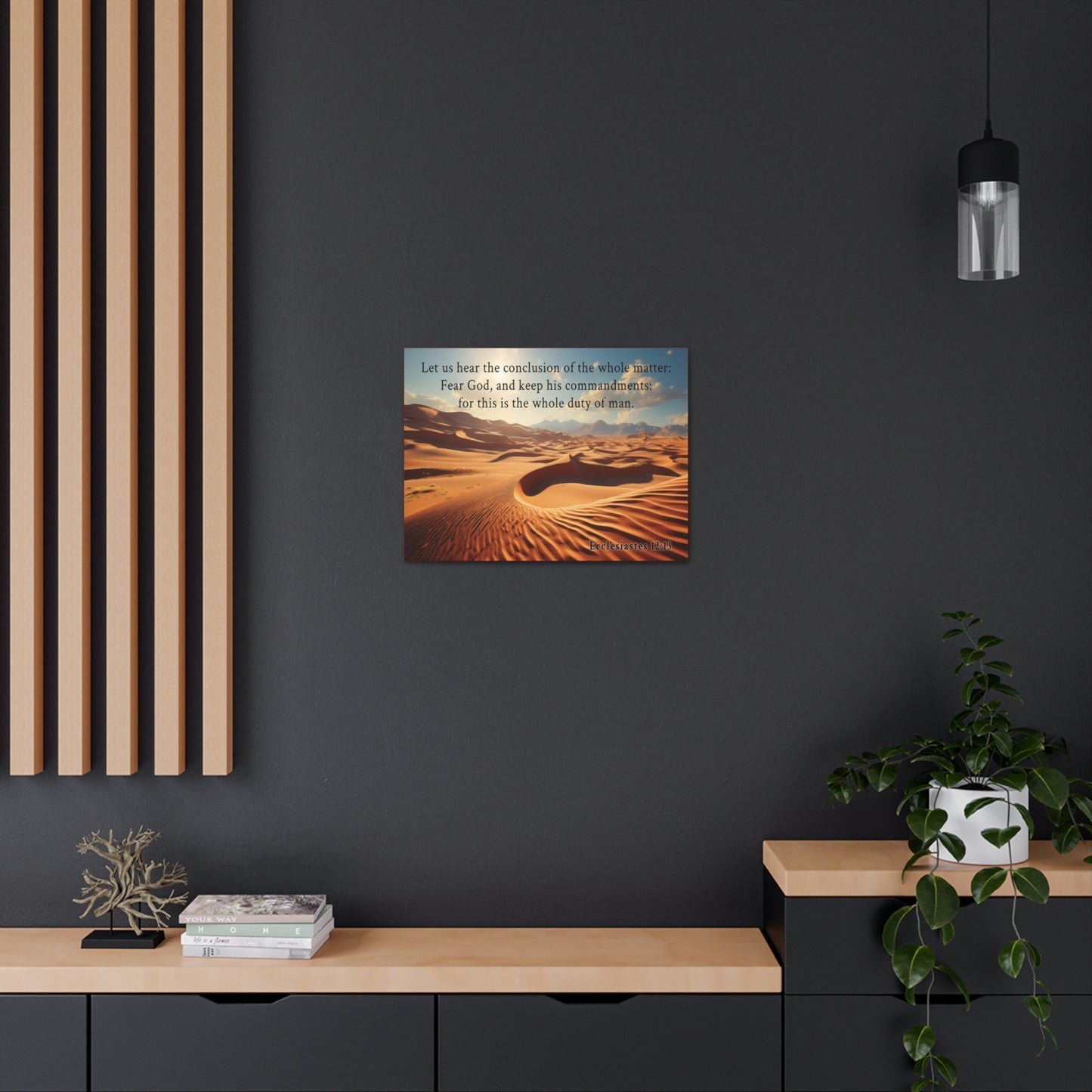 Ecclesiastes 12:13 Desert Bible Verse Canvas Christian Wall Art Ready to Hang Unframed