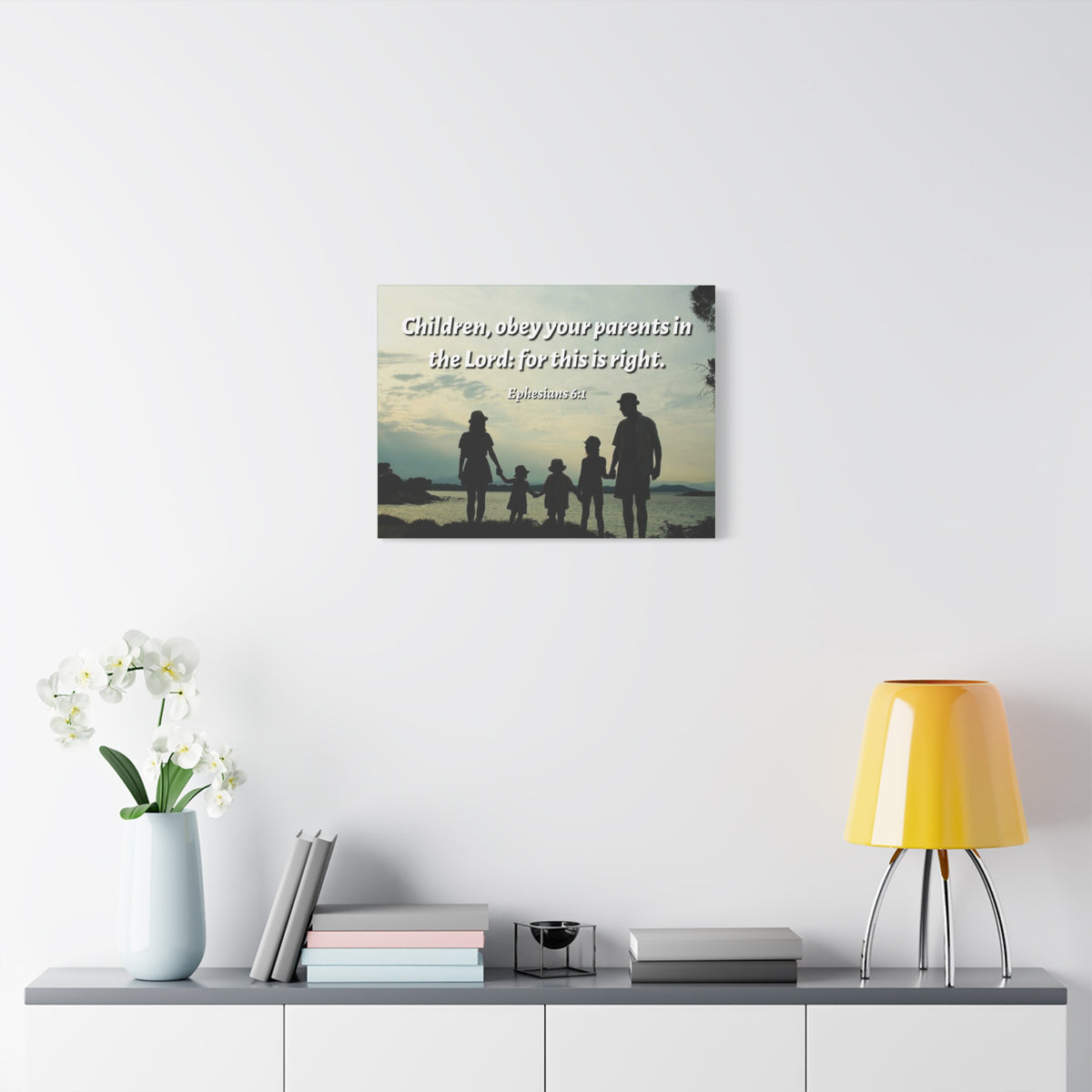 Scripture Canvas Obey Your Parents Ephesians 6:1 Christian Wall Art Bible Verse Print Ready to Hang