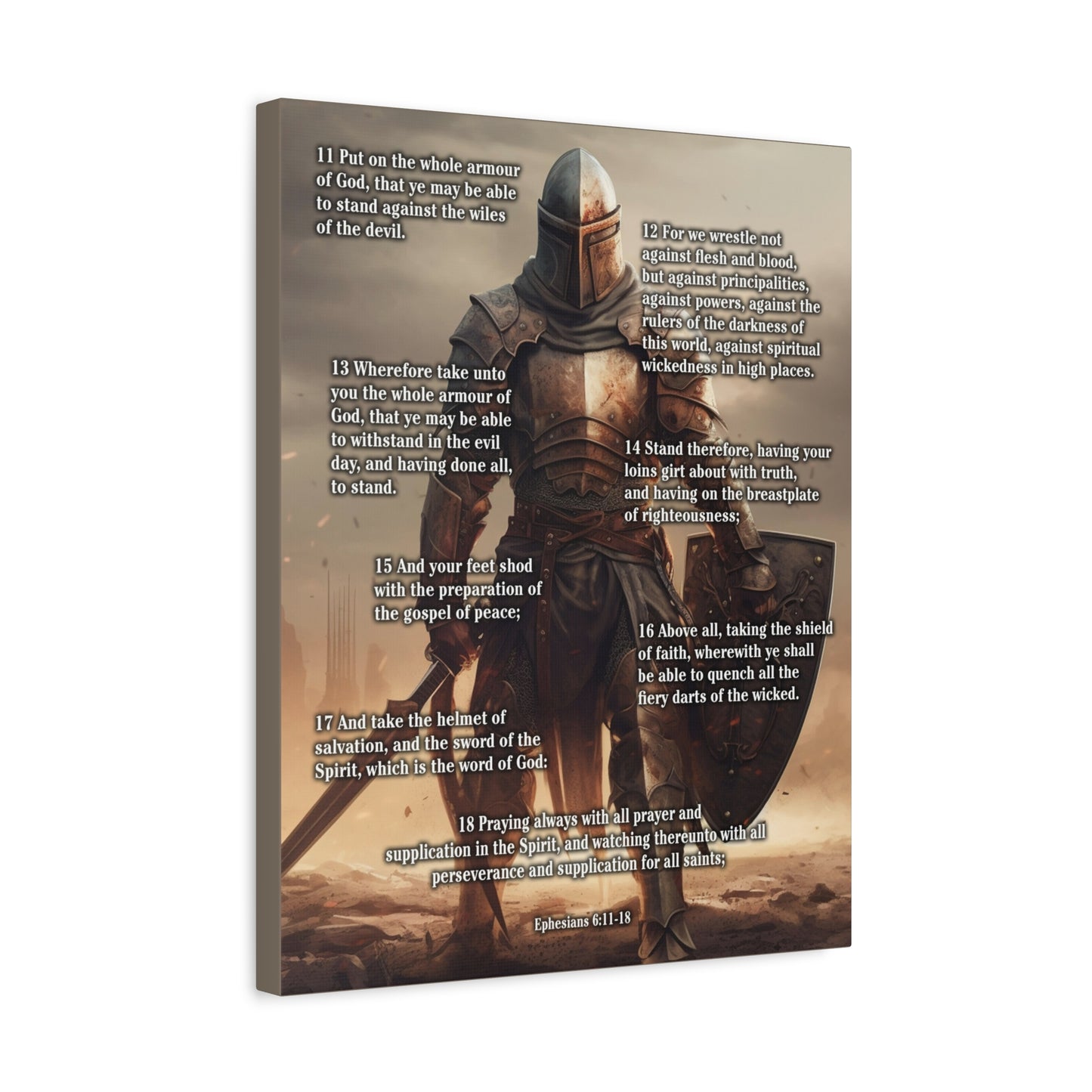 Scripture Walls Armour of God Ephesians 6:11-18 Standing Warrior Christian Wall Art Print Ready to Hang Unframed