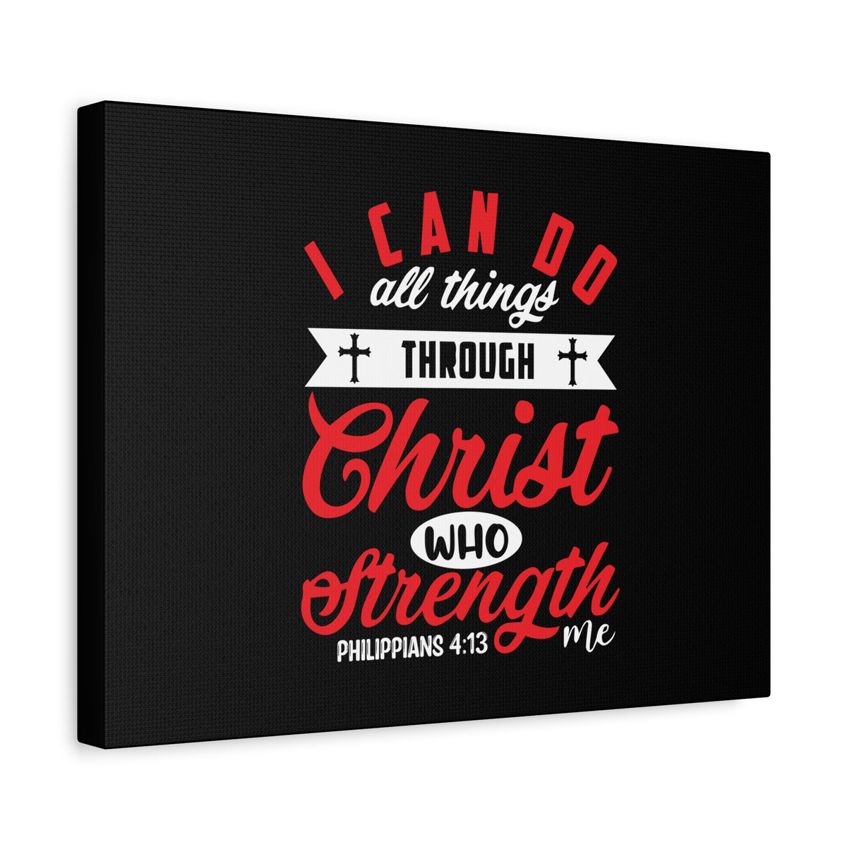 Scripture Canvas Strengthen Philippians 4:13 Christian Wall Art Bible Verse Print Ready to Hang