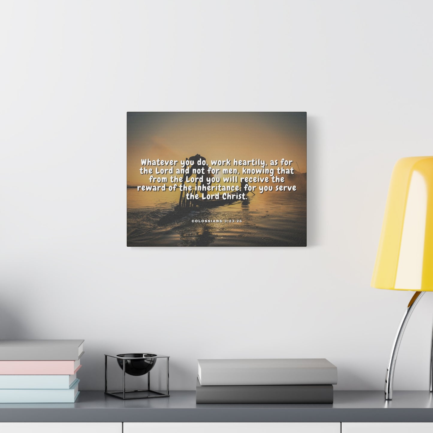 Scripture Canvas Working For God Colossians 3:23-24 Christian Wall Art Bible Verse Print Ready to Hang