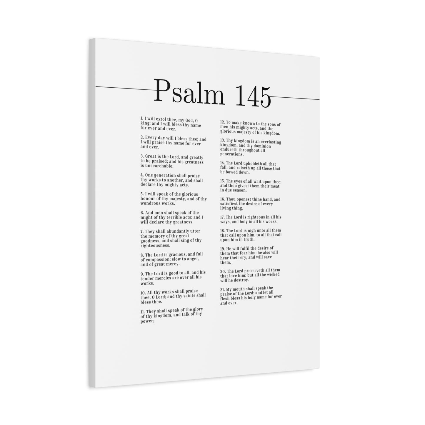 Scripture Canvas My God, O King Psalm 145 Christian Wall Art Bible Verse Print Ready to Hang