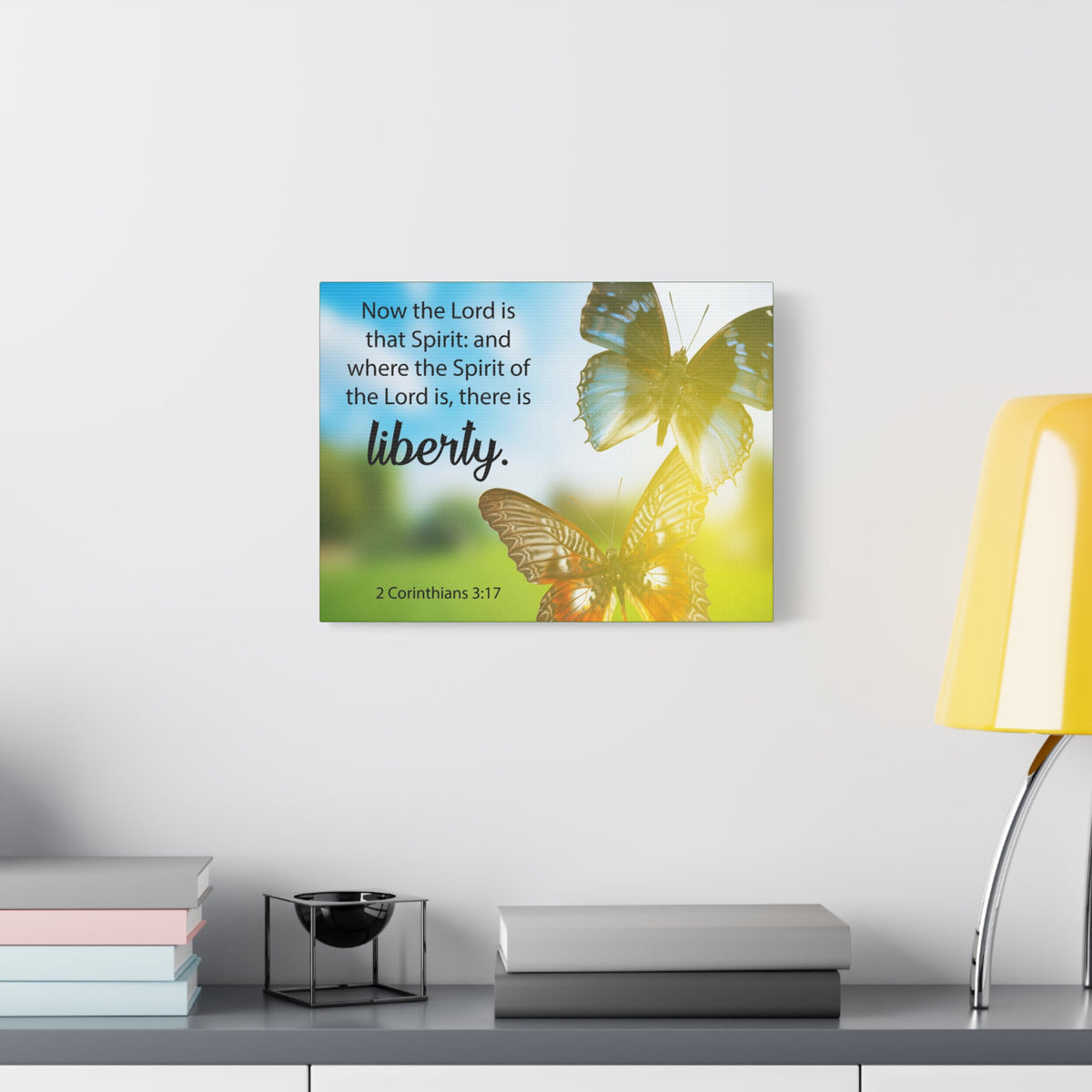 Scripture Canvas There is Liberty 2 Corinthians 3:17 Christian Wall Art Bible Verse Print Ready to Hang