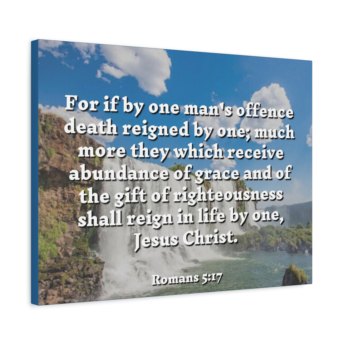 Scripture Canvas Gift Of Righteousness Romans 5:17 Christian Wall Art Bible Verse Print Ready to Hang