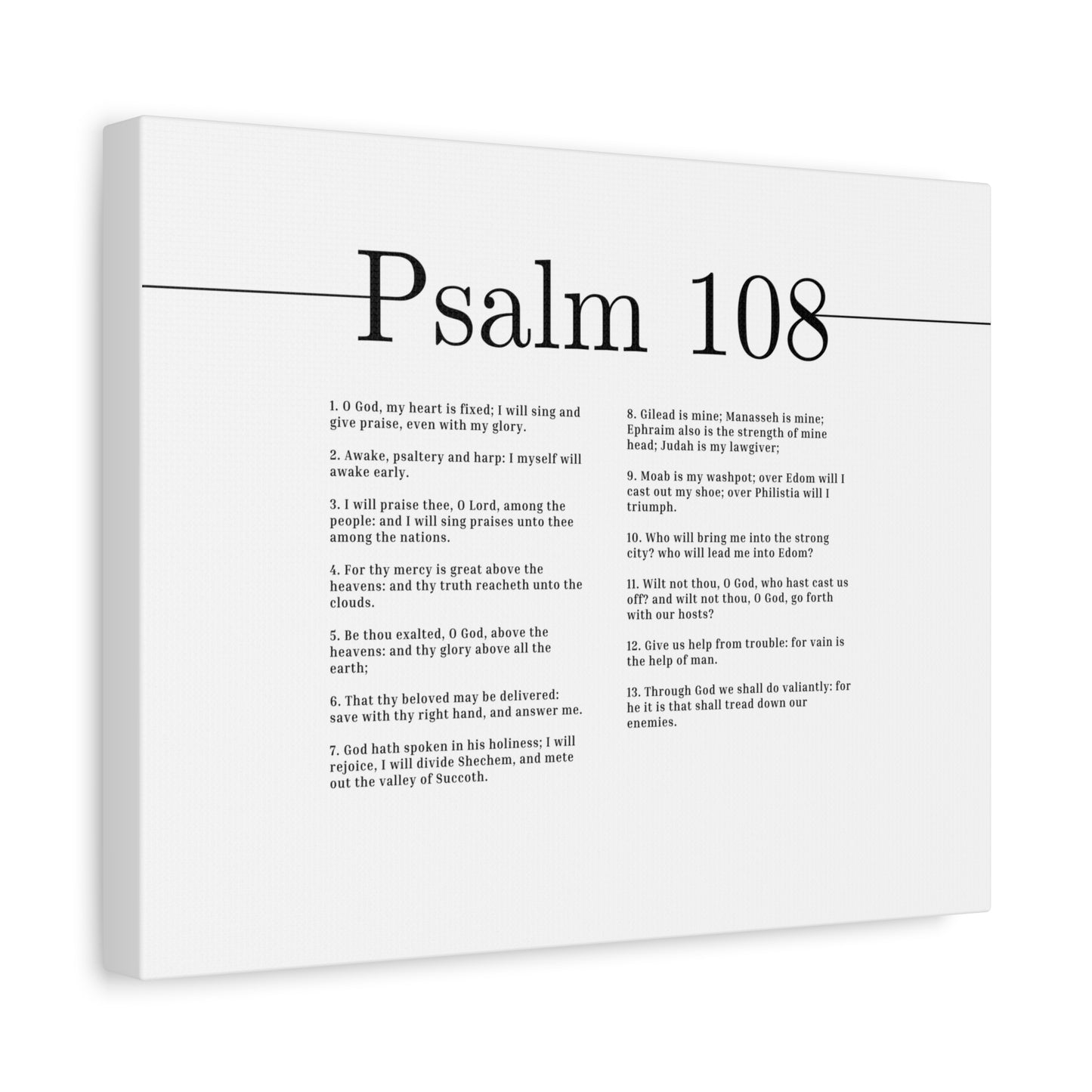 Scripture Canvas I Will Sing And Give Praise Psalm 108 Christian Wall Art Bible Verse Print Ready to Hang
