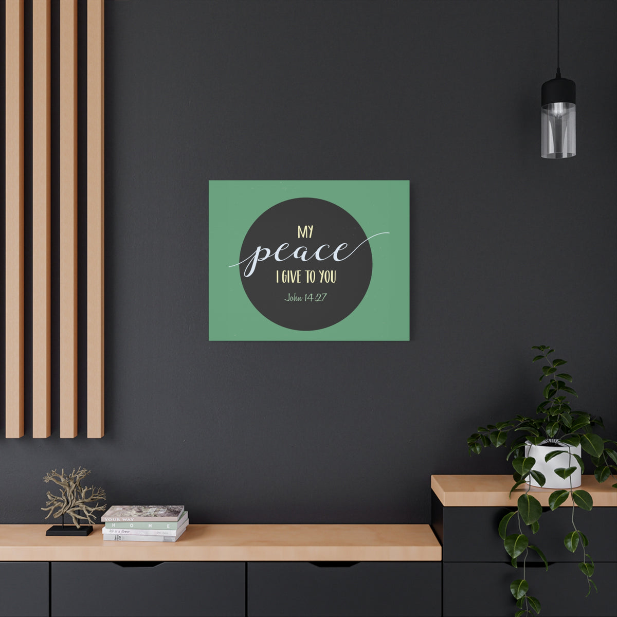 Scripture Canvas My Peace I Give To You John 14:27 Christian Wall Art Bible Verse Print Ready to Hang