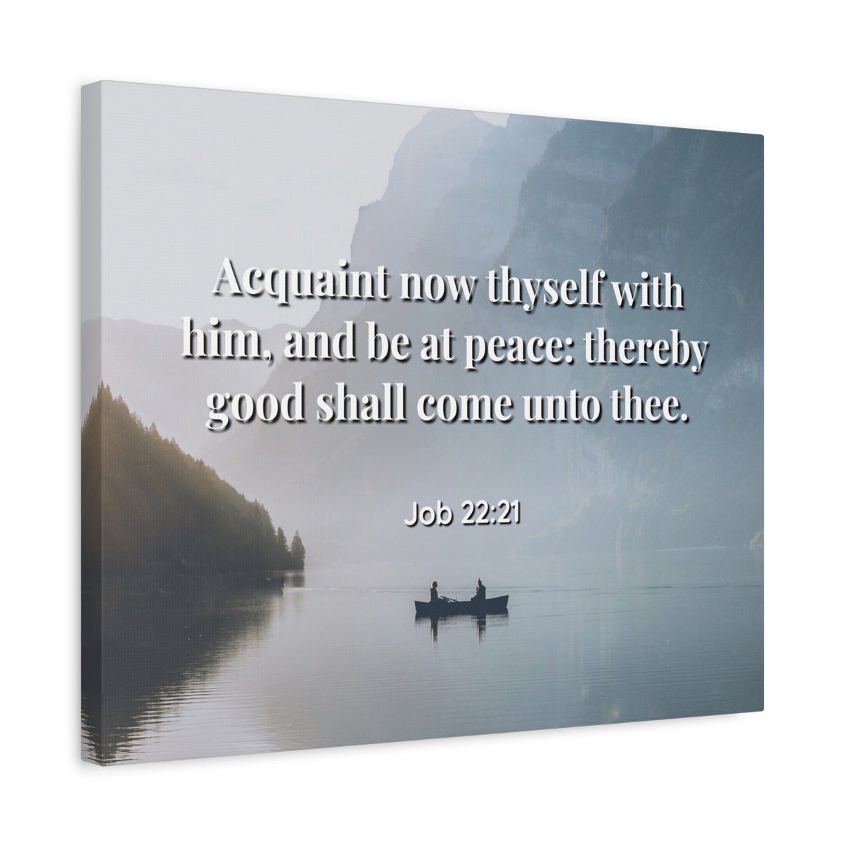 Scripture Canvas Be At Peace Job 22:21 Christian Wall Art Bible Verse Print Ready to Hang