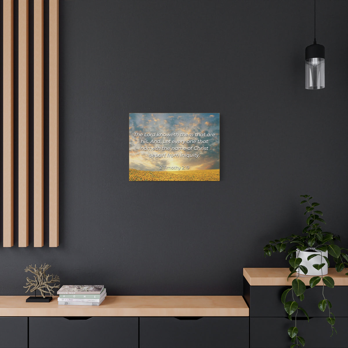 Scripture Canvas Foundation Of God 2 Timothy 2:19 Christian Wall Art Bible Verse Print Ready to Hang