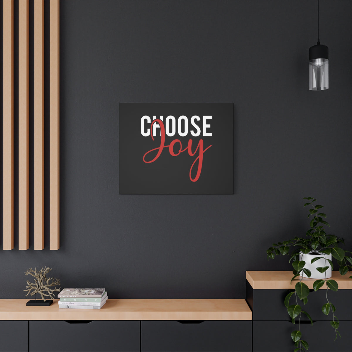 Scripture Canvas Choose Joy Philippians 4:4 Red Christian Wall Art Bible Verse Print Ready to Hang