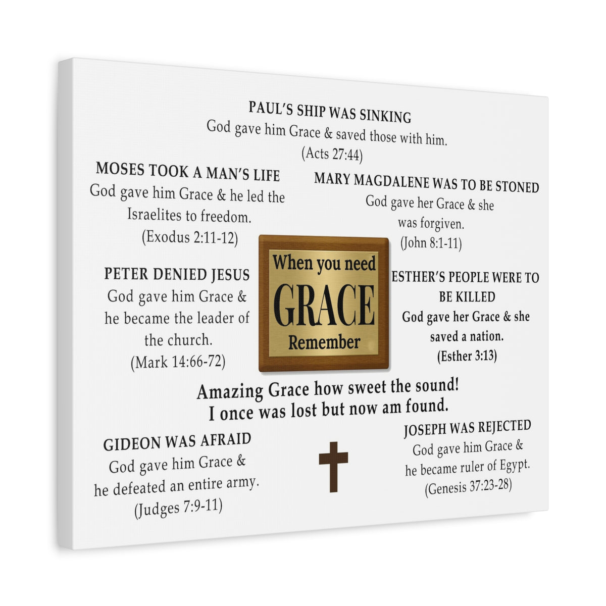 Scripture Walls When You Need GRACE Bible Verse Canvas Christian Wall Art Ready to Hang Unframed