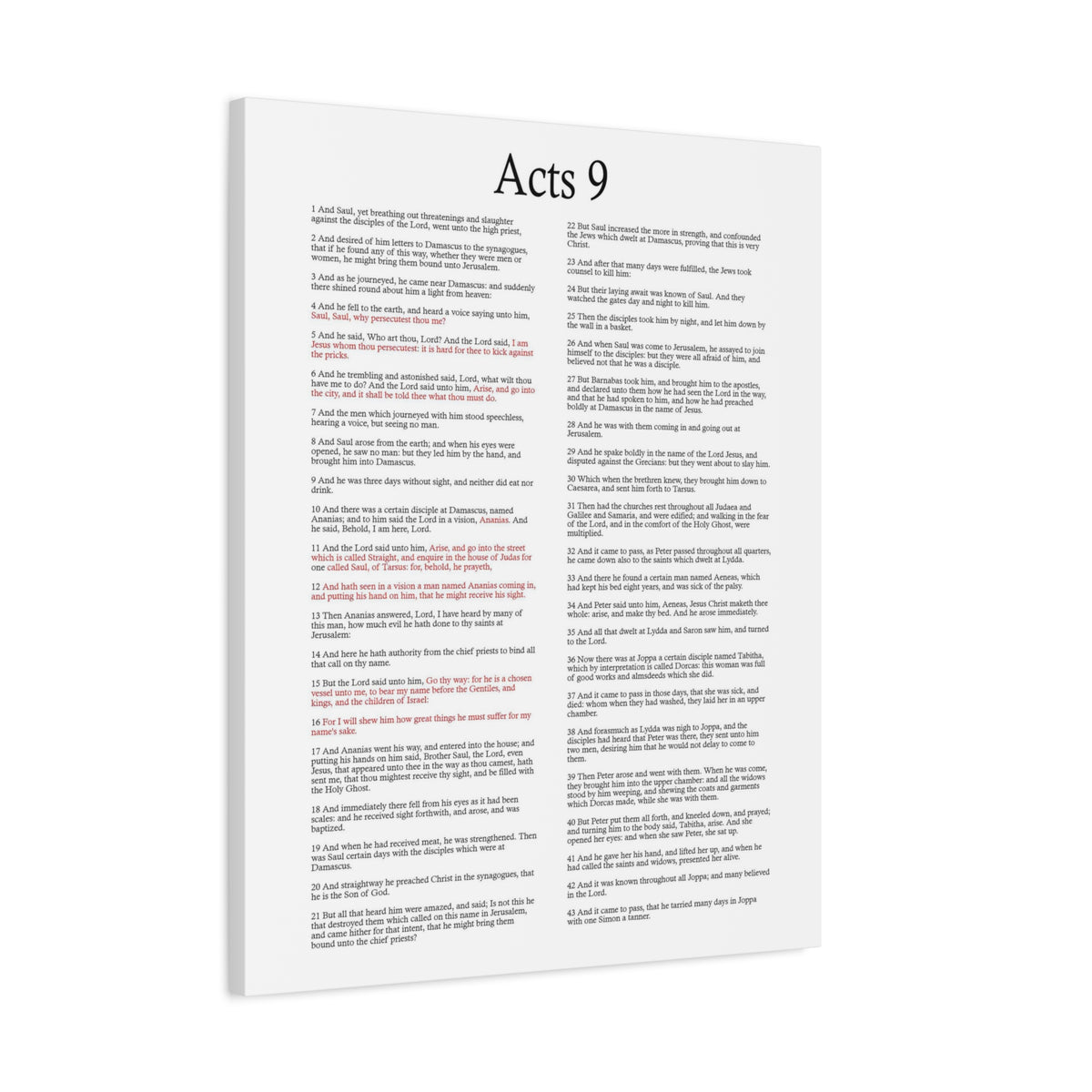 Scripture Walls Acts 9 Conversion of Saul Christ Words in Red Bible Verse Canvas Christian Wall Art Ready to Hang Unframed