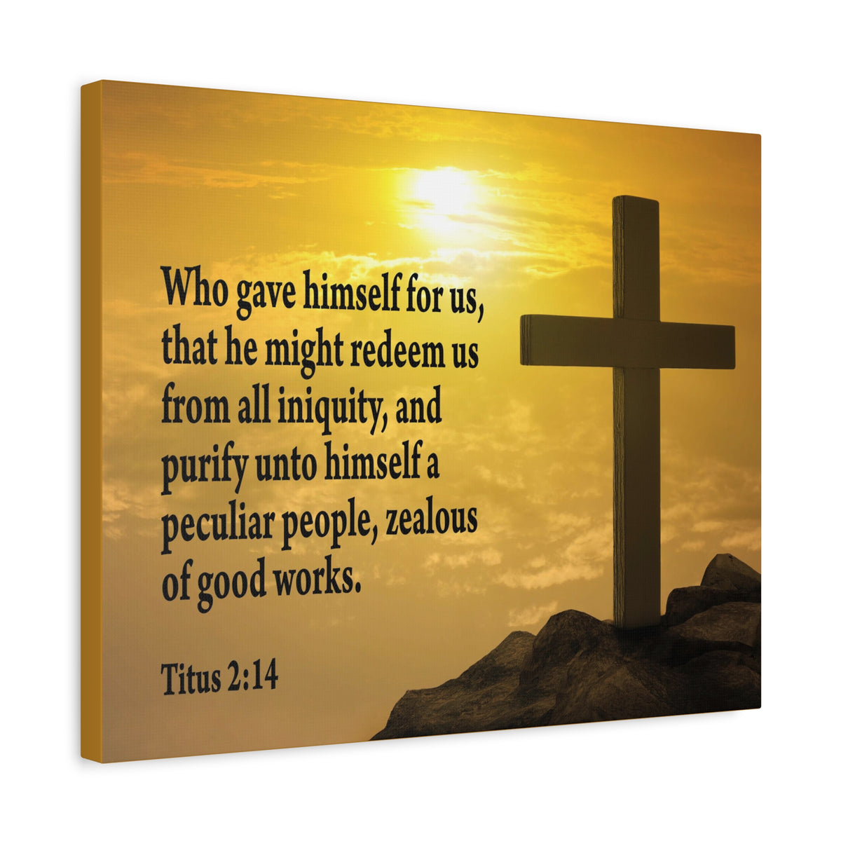 Scripture Canvas Peculiar People Titus 2:14 Christian Wall Art Bible Verse Print Ready to Hang