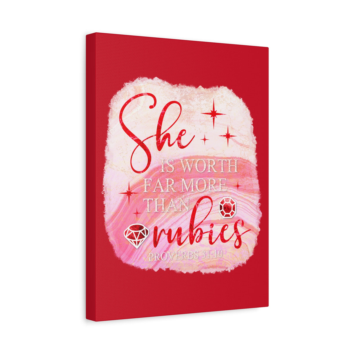 Scripture Walls Rubies Proverbs 31:10 Bible Verse Canvas Christian Wall Art Ready to Hang Unframed