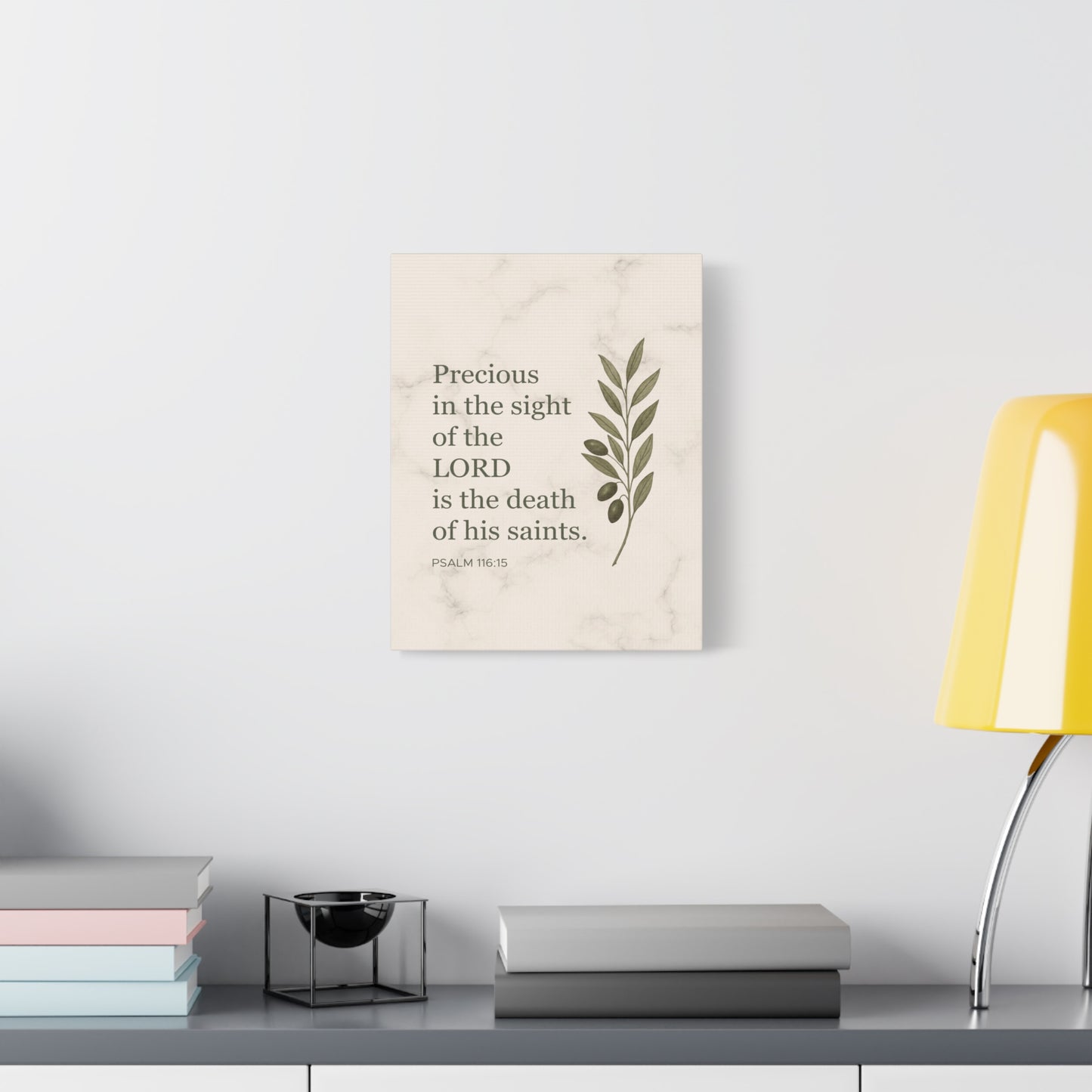 Scripture Canvas Precious in the Sight of the Lord Psalm 116:15 Christian Wall Art Bible Verse Print Ready to Hang