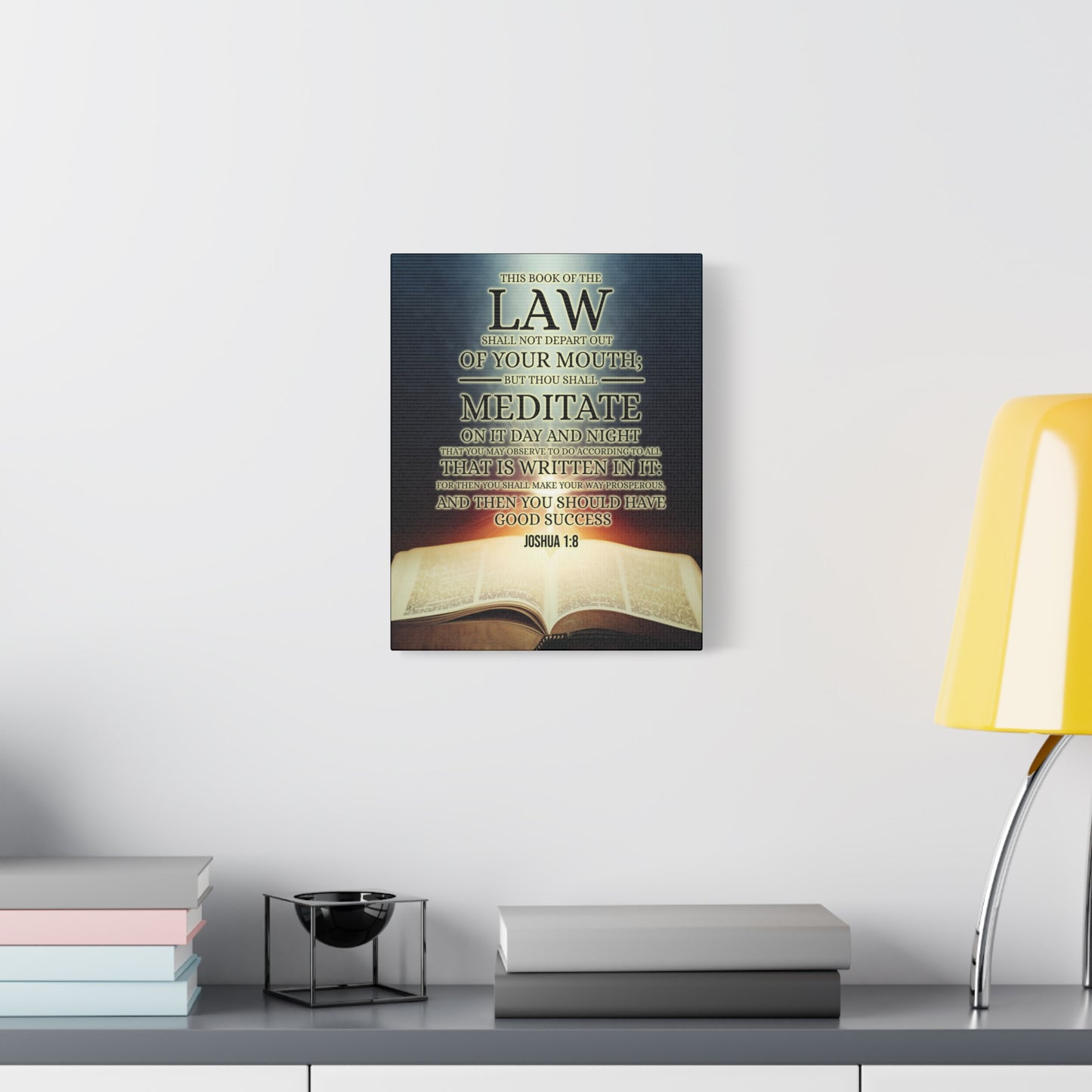 Scripture Canvas Book of the Law Joshua 1:8  Christian Wall Art Bible Verse Print Ready to Hang