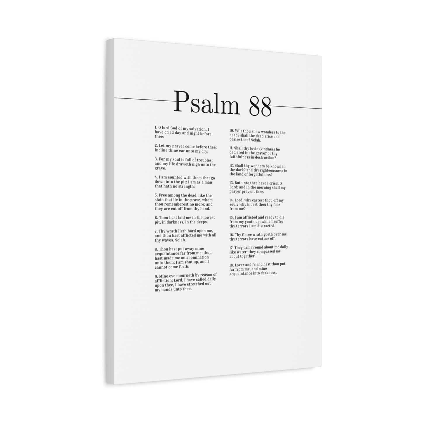 Scripture Canvas O Lord, God Of My Salvation Psalm 88 Christian Wall Art Bible Verse Print Ready to Hang