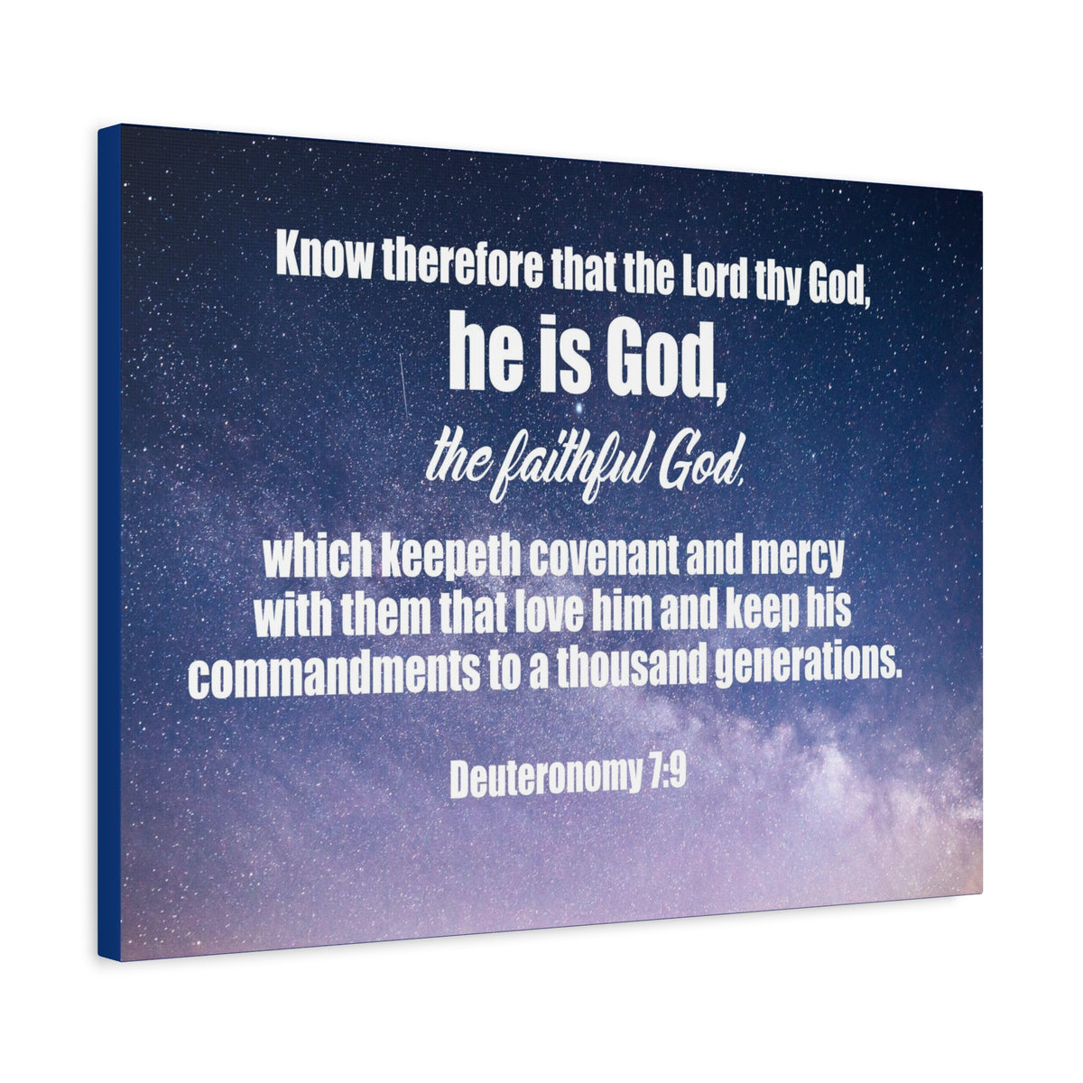 Scripture Canvas The Faithful God Deuteronomy 7:9 Christian Wall Art Bible Verse Print Ready to Hang