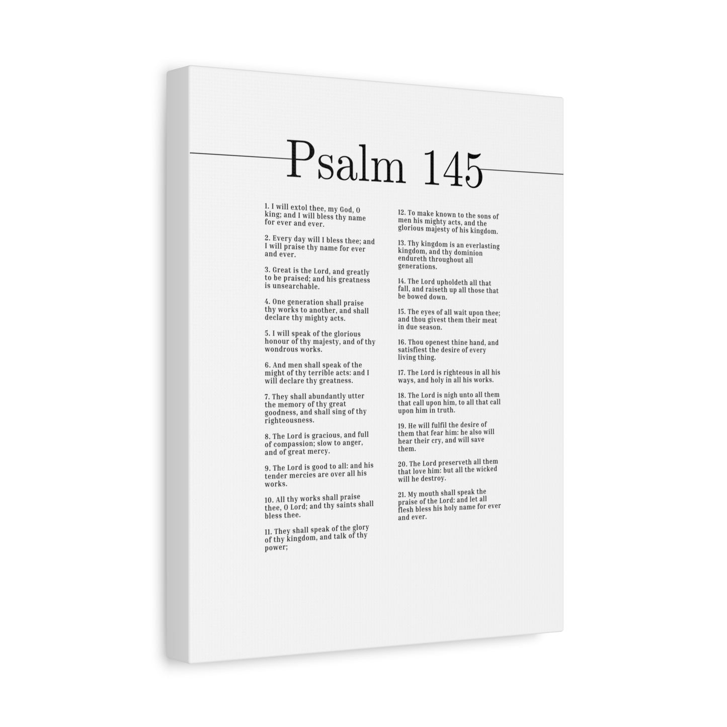 Scripture Canvas My God, O King Psalm 145 Christian Wall Art Bible Verse Print Ready to Hang