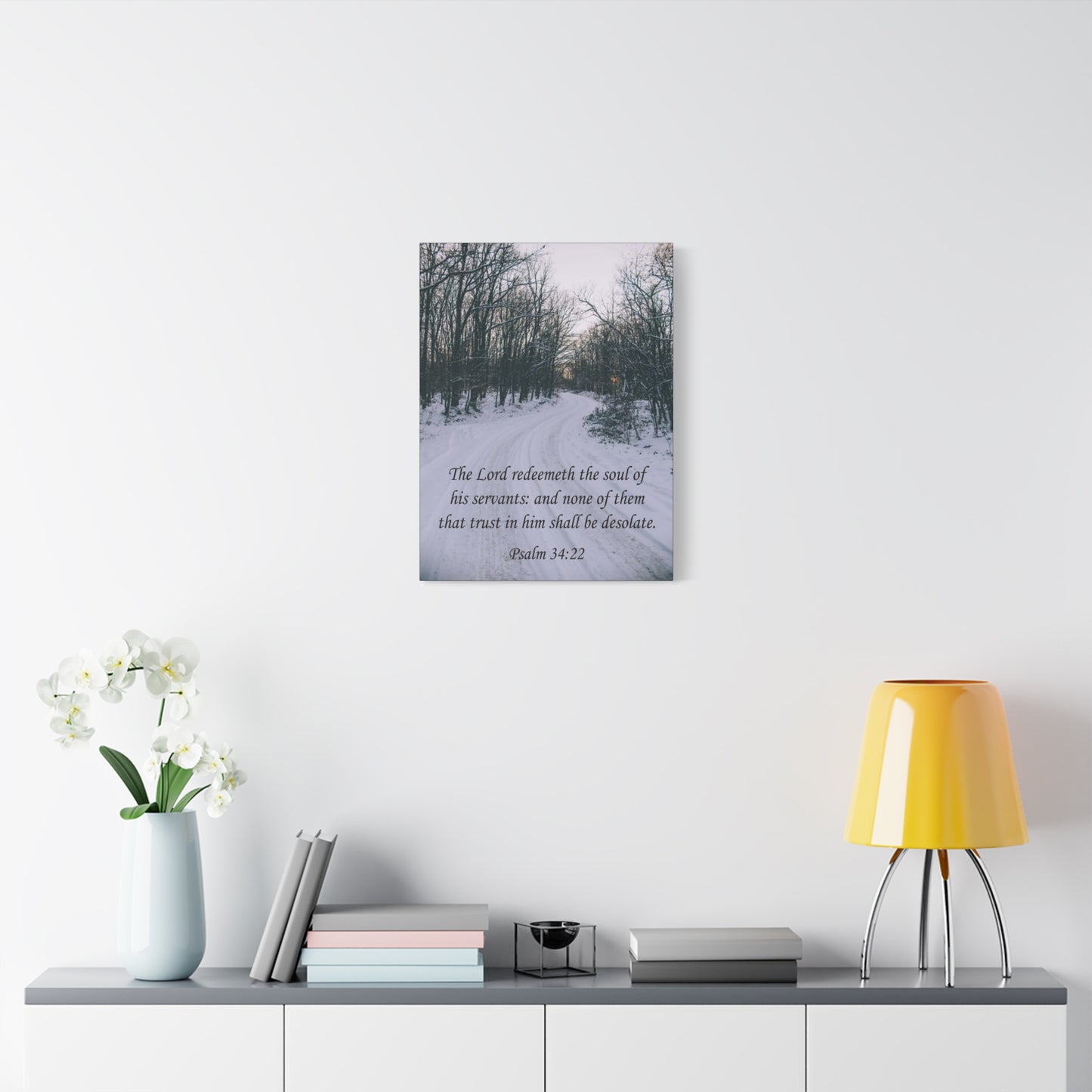Bible Verse Canvas The Lord Redeemeth The Soul Psalm 34:22 Christian Home Décor Wall Art Scripture Ready to Hang Faith Print