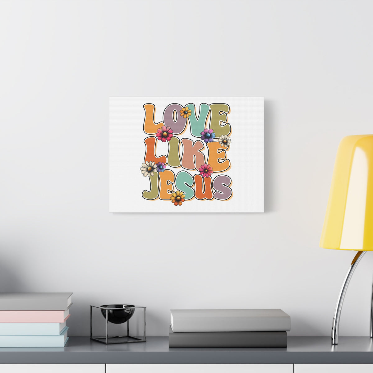 Scripture Walls Love Like Jesus Retro Bible Verse Canvas Christian Wall Art Ready to Hang Unframed