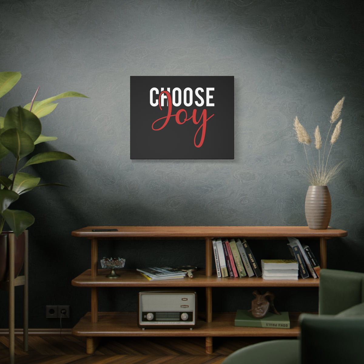 Scripture Canvas Choose Joy Philippians 4:4 Red Christian Wall Art Bible Verse Print Ready to Hang