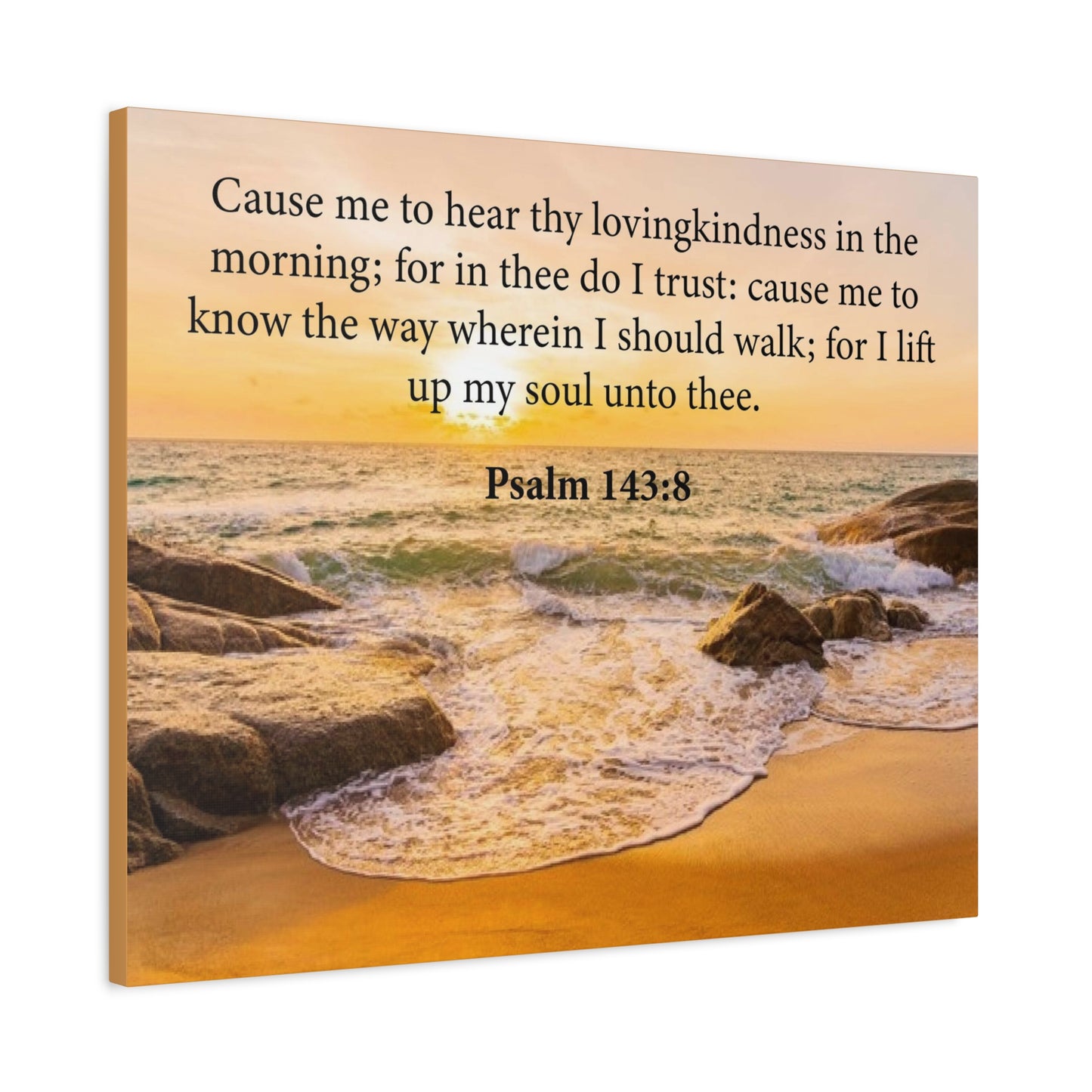 Bible Verse Canvas Lovingkindness Psalm 143:8 Christian Home Décor Wall Art Scripture Ready to Hang Faith Print