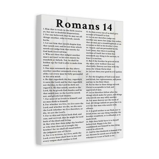 Scripture Walls Romans 14 White Bible Verse Canvas Christian Wall Art Ready to Hang Unframed