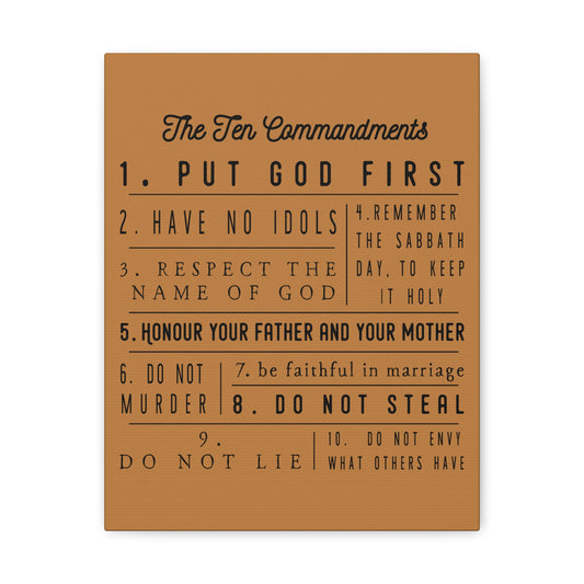 Ten Commandments Exodus 20:2Ã¢ÂÂ17 Christian Wall Art Print Ready to Hang