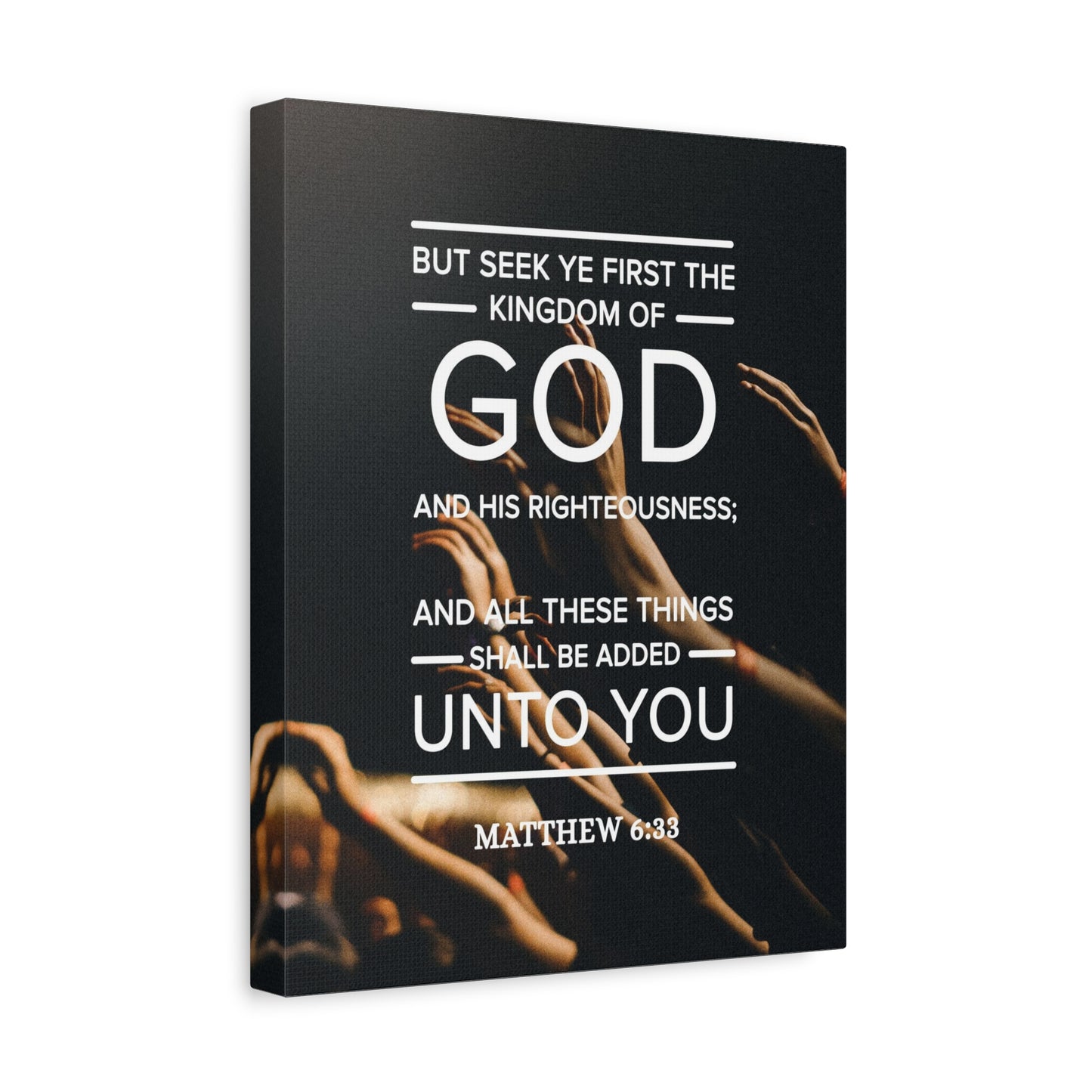 Scripture Canvas Kingdom of God Matthew 6:33 Christian Wall Art Bible Verse Print Ready to Hang
