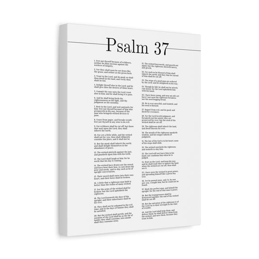 Scripture Canvas The Salvation Of The Righteous Psalm 37 Christian Wall Art Bible Verse Print Ready to Hang