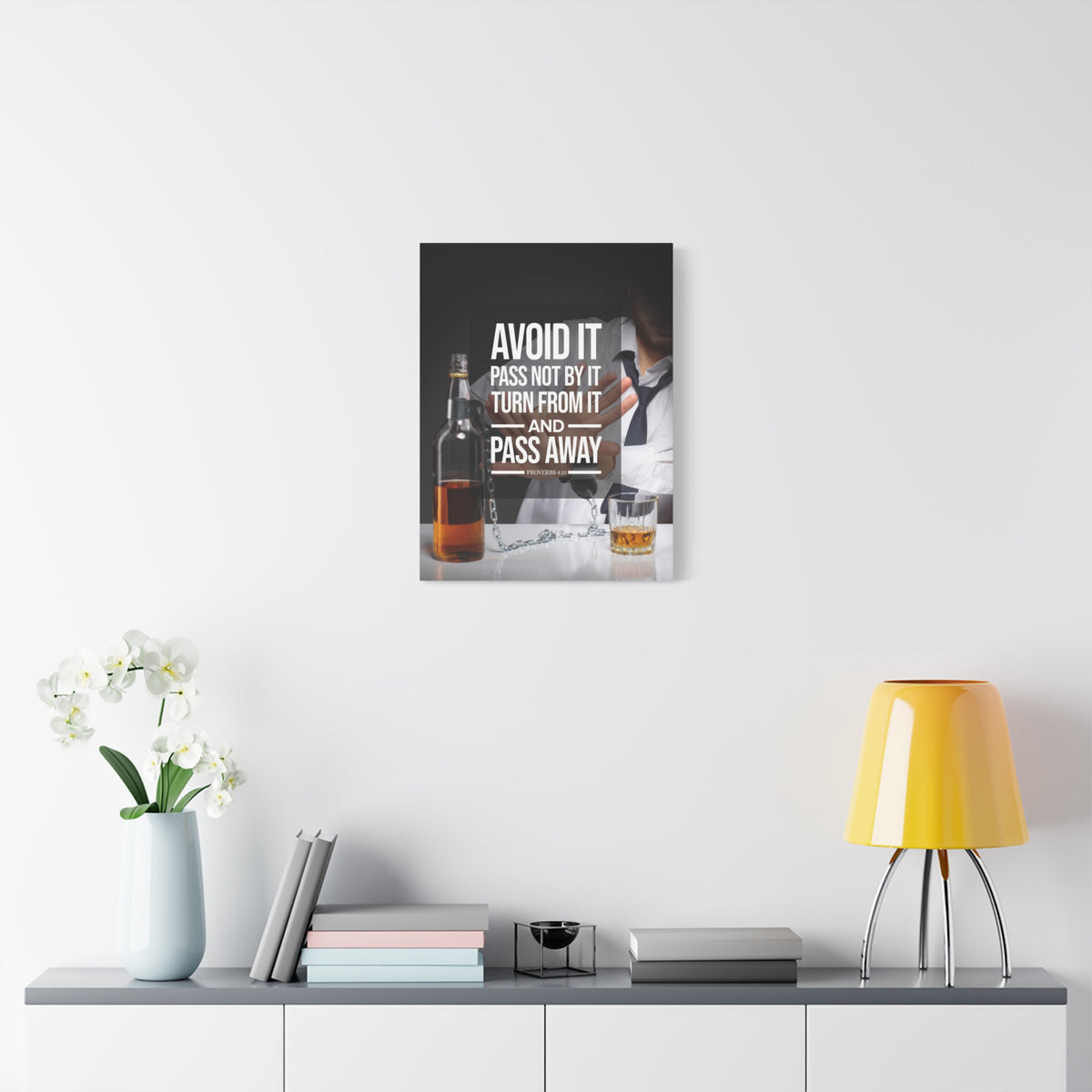 Scripture Canvas Pass Away Proverbs 4:15 Christian Wall Art Bible Verse Print Ready to Hang