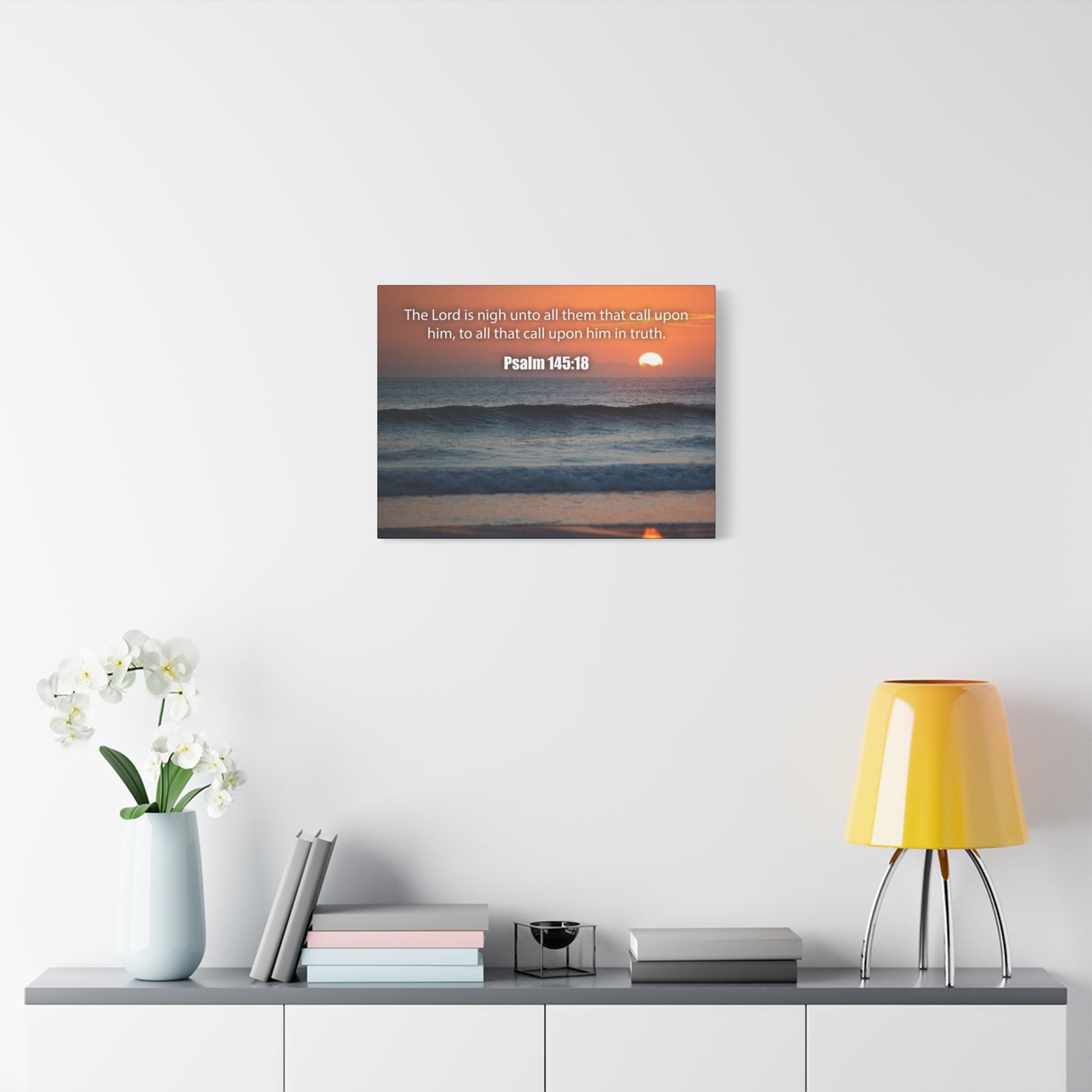 Bible Verse Canvas The Lord is Nigh Psalm 145:18 Christian Home Decor Scripture Art