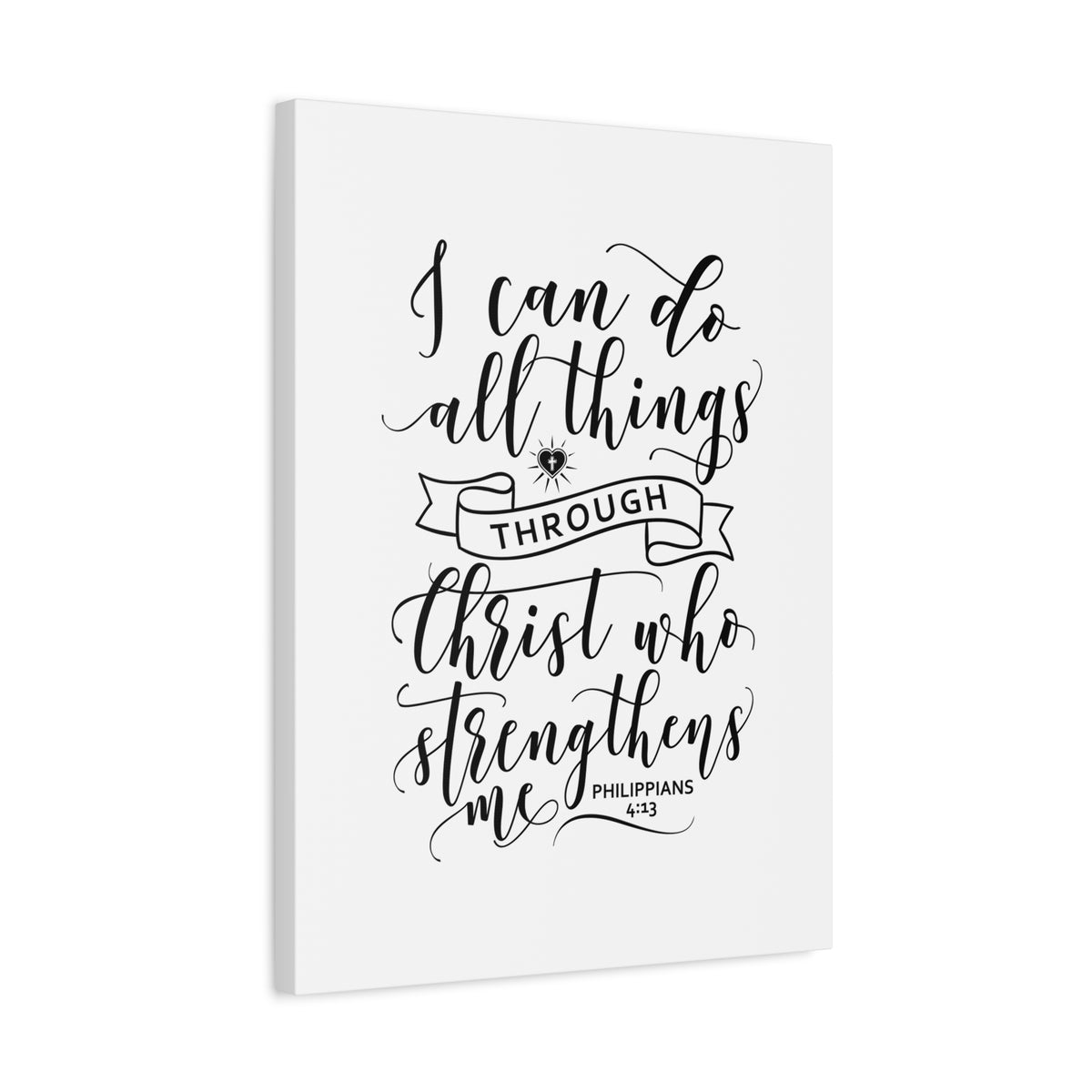 Scripture Canvas Christ Who Strengthens Me Philippians 4:13 Christian Wall Art Bible Verse Print Ready to Hang