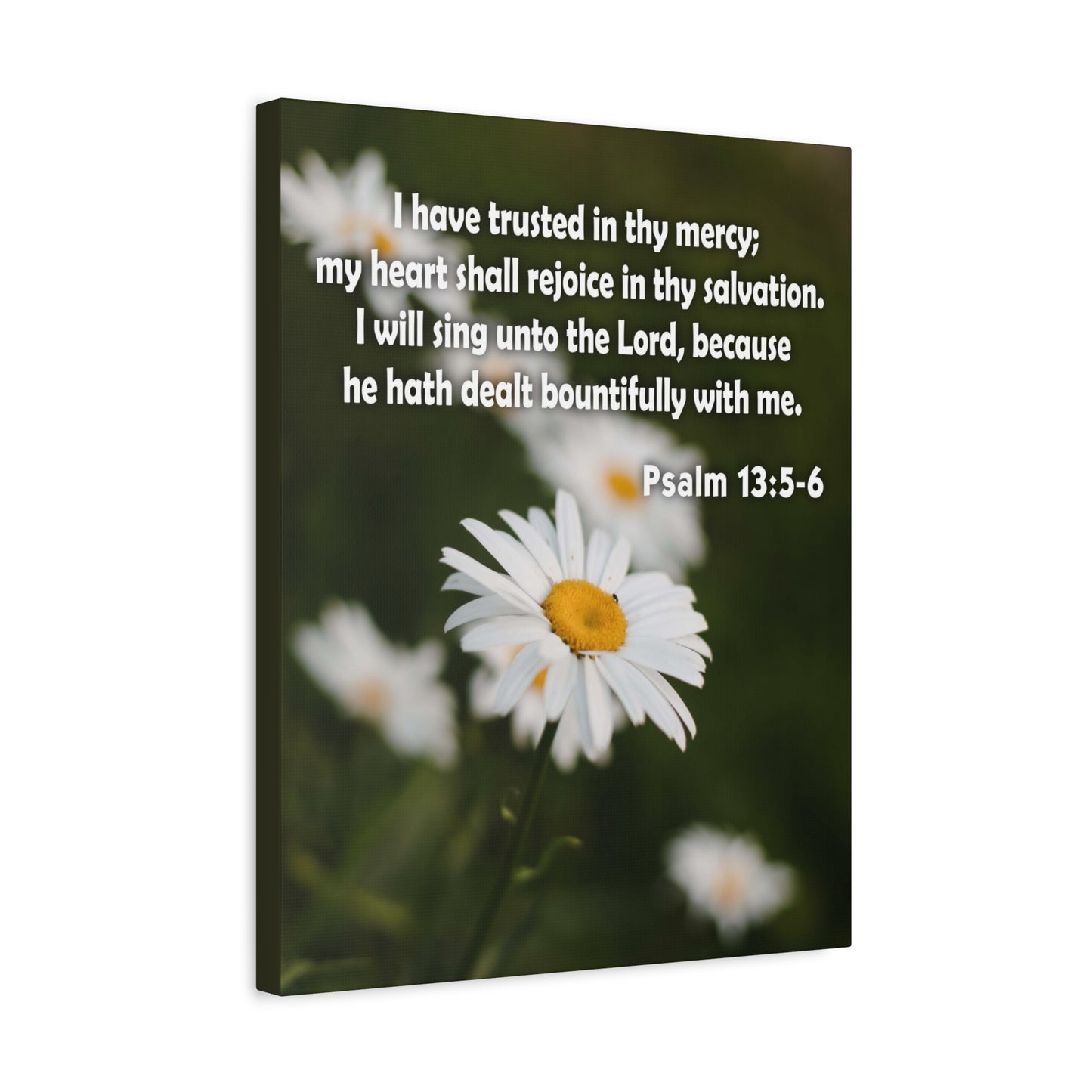 Scripture Canvas Rejoice in Thy Salvation Psalm 13:5-6 Christian Wall Art Bible Verse Print Ready to Hang